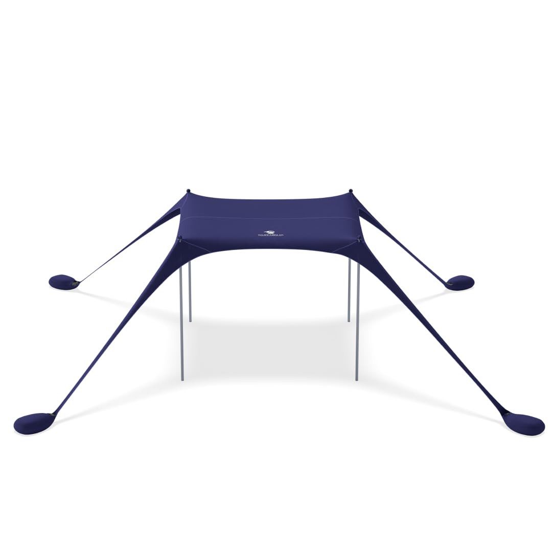 Sun Ninja Strandmuschel Strand Zelt mit Tragetasche - Halbschatten - Sonnenschutz Reise leicht, (1 tlg), Mini Strandzelt Sonnenschutz - Kleines Sonnensegel Strand - UPF50+