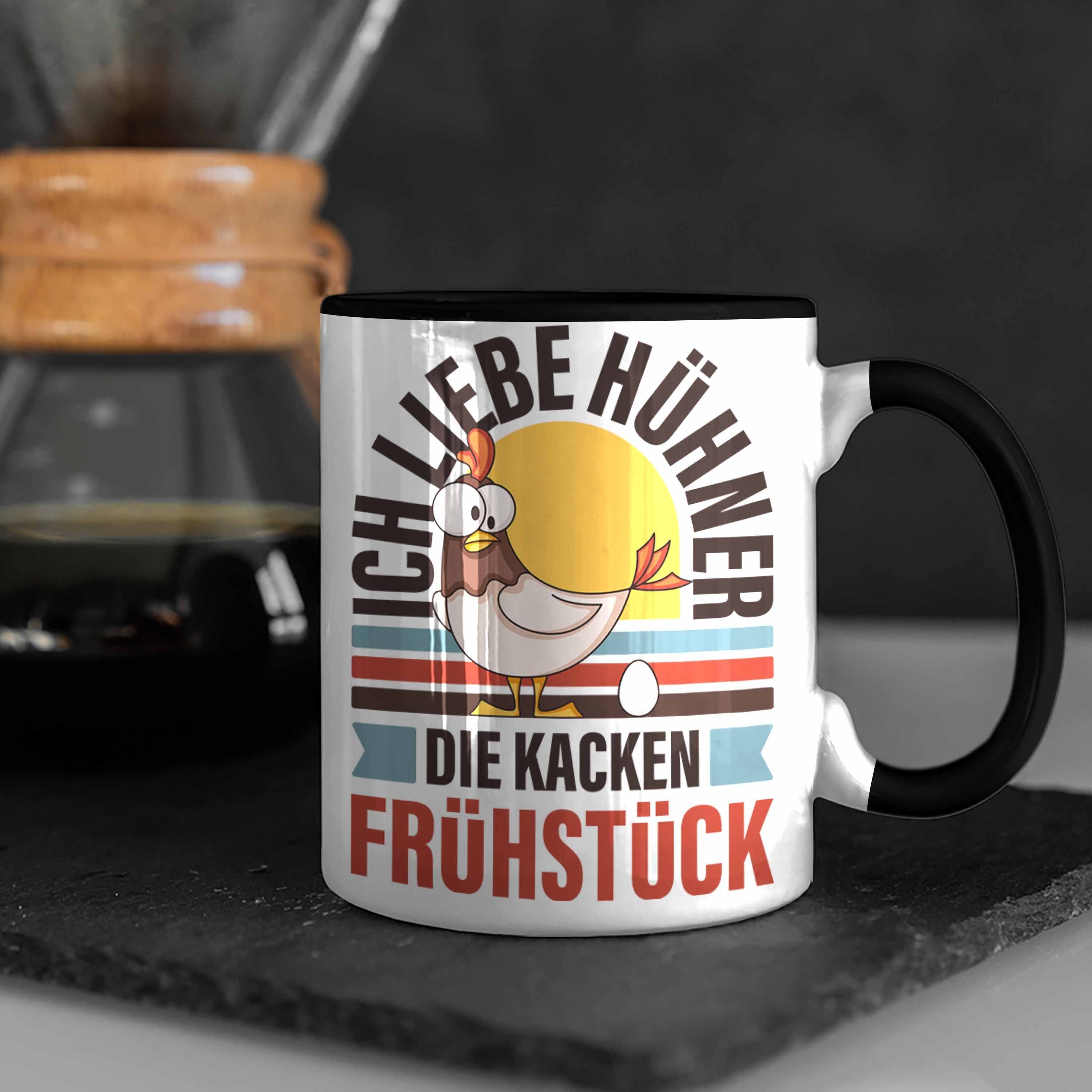 Kaffeetasse Lustige Hühner mit schwarz Spruch Sprüchen mit - Trendation Trendation Frühstück Tasse Tasse Hühner Liebe Ich Kacken Die