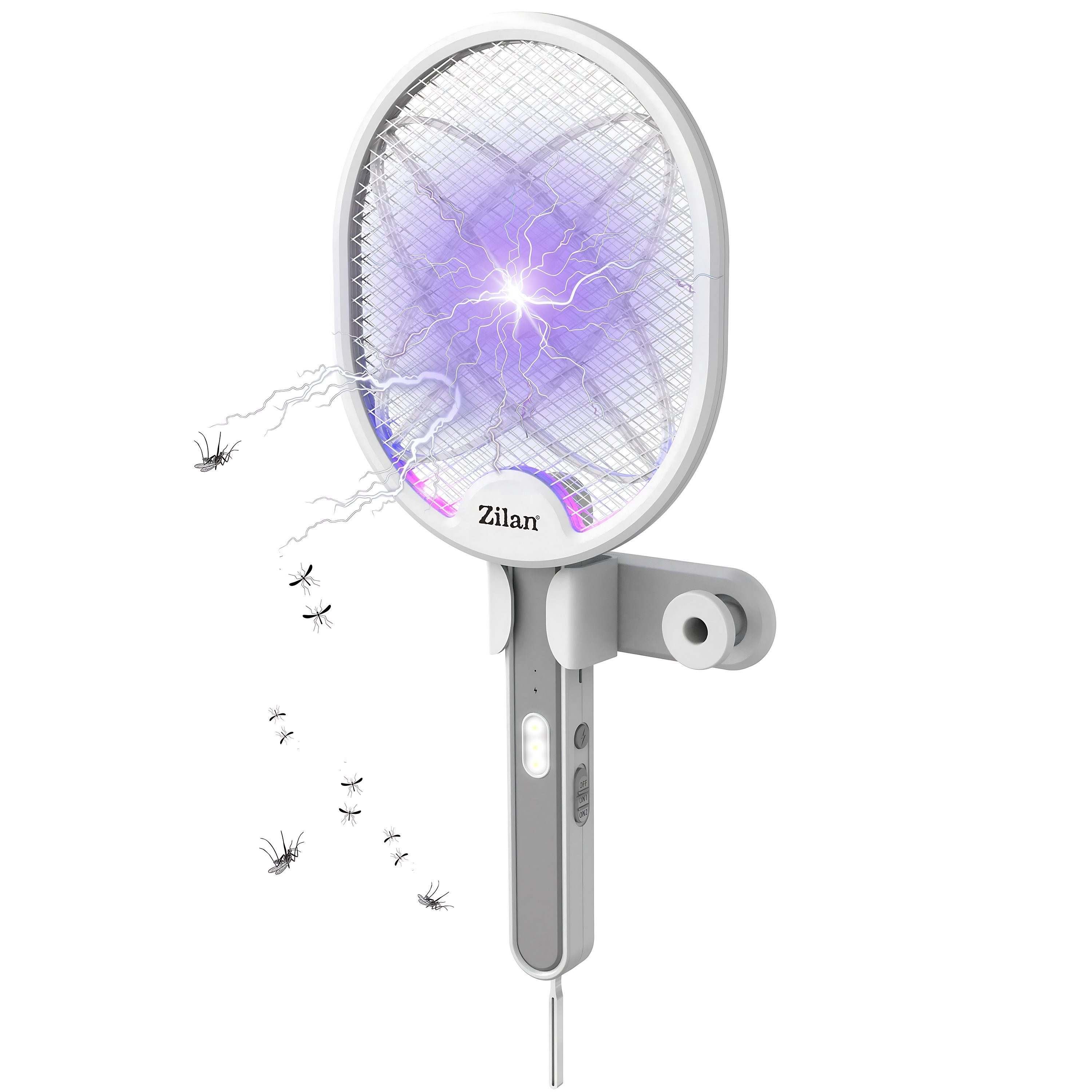 Zilan Insektenfalle ZLN-7088, Insektenvernichter mit Akku,2800V Spannung,LED Beleuchtung