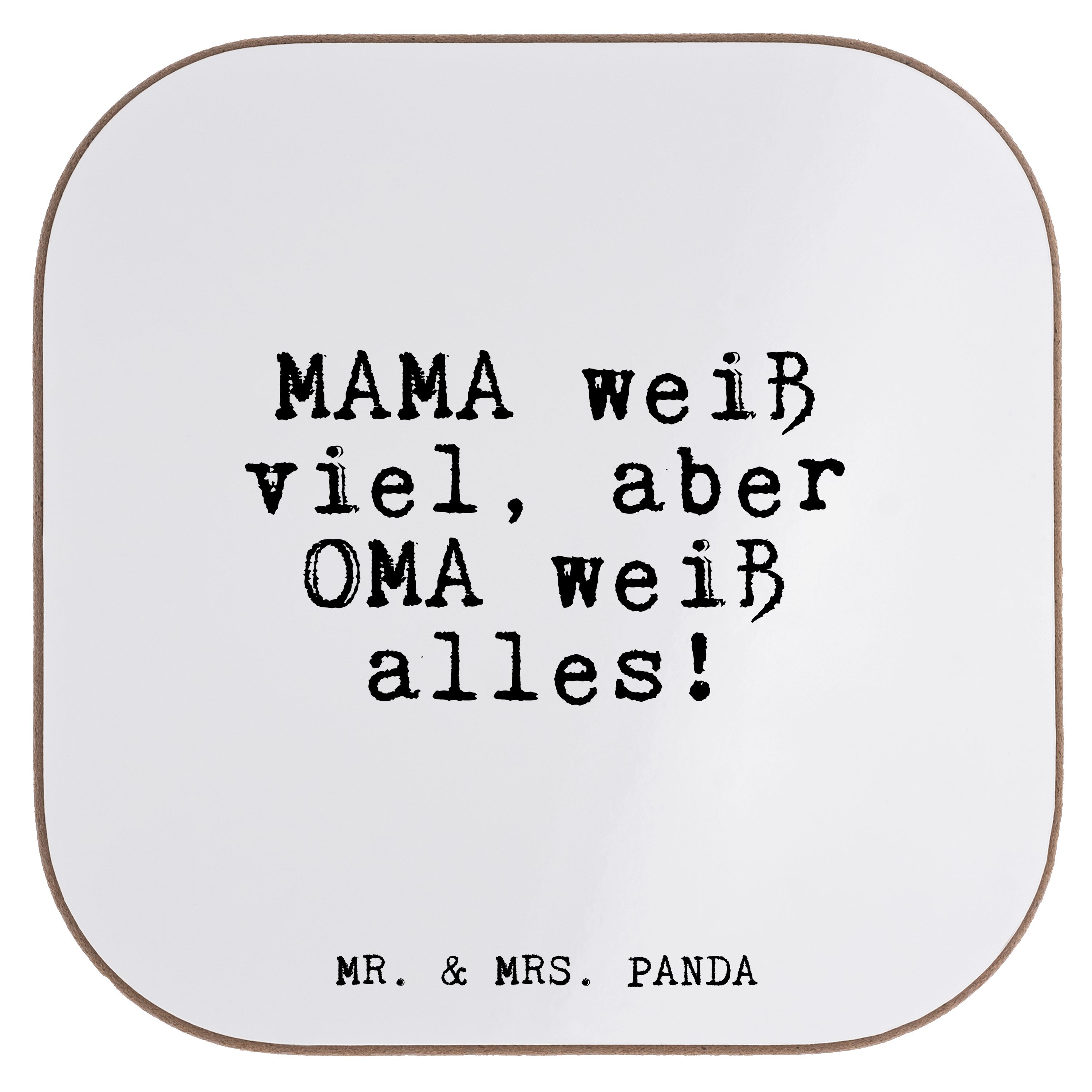 Mr. & Mrs. Panda Getränkeuntersetzer »MAMA weiß viel, aber... Weiß