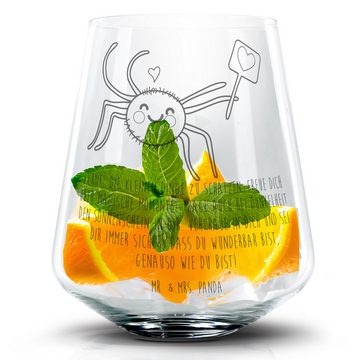 Mr. & Mrs. Panda Cocktailglas Spinne Agathe Motivation - Transparent - Geschenk, Videos, Cocktail G, Premium Glas, Einzigartige Gravur