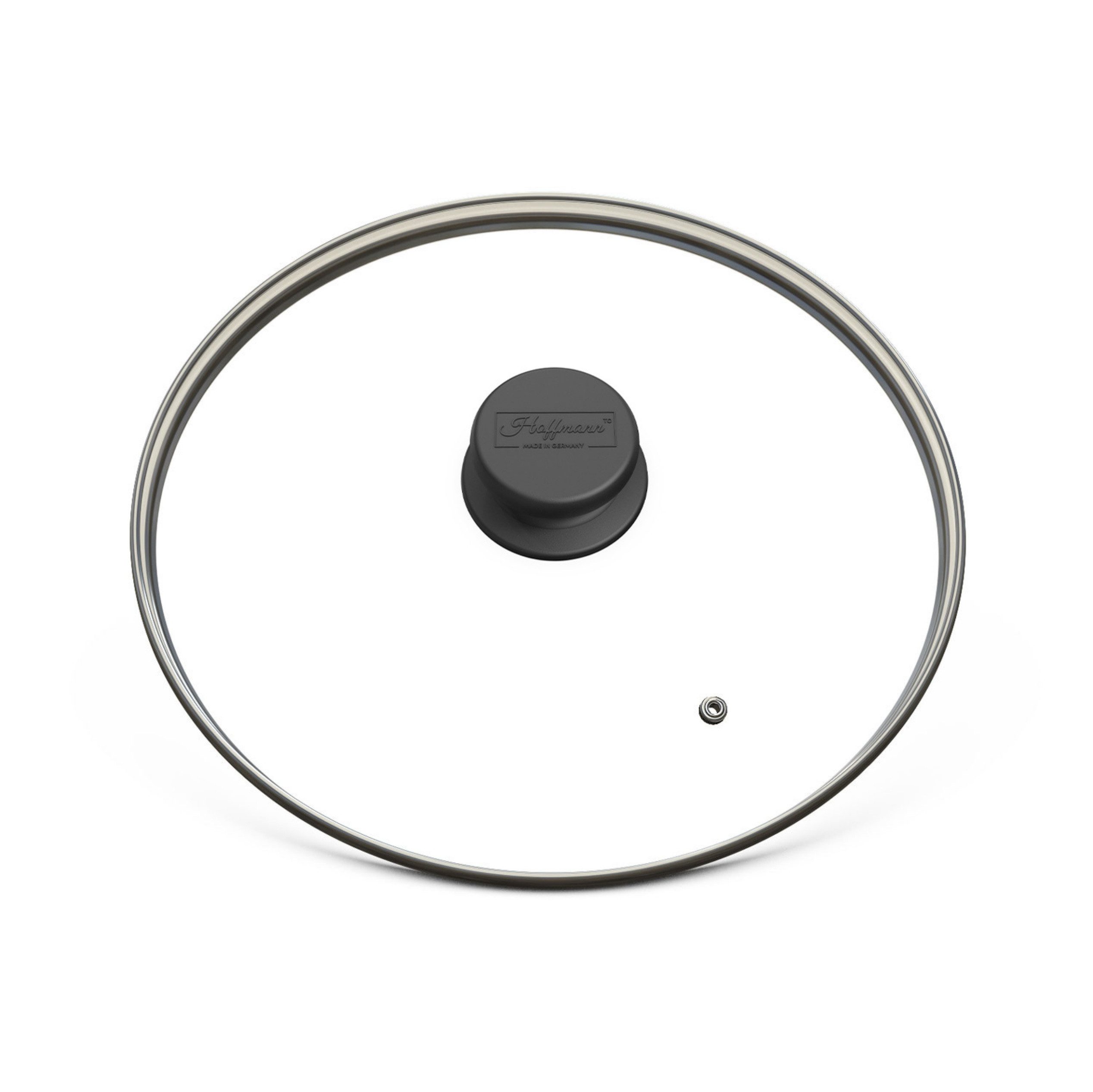 Hoffmann Germany Topfdeckel Glasdeckel Edelstahl Ø 18 cm, Sicherheitsglas, backofenfest, (1-tlg), Universal für Pfanne, Topf & Bräter, 240°C, Kunststoffgriff