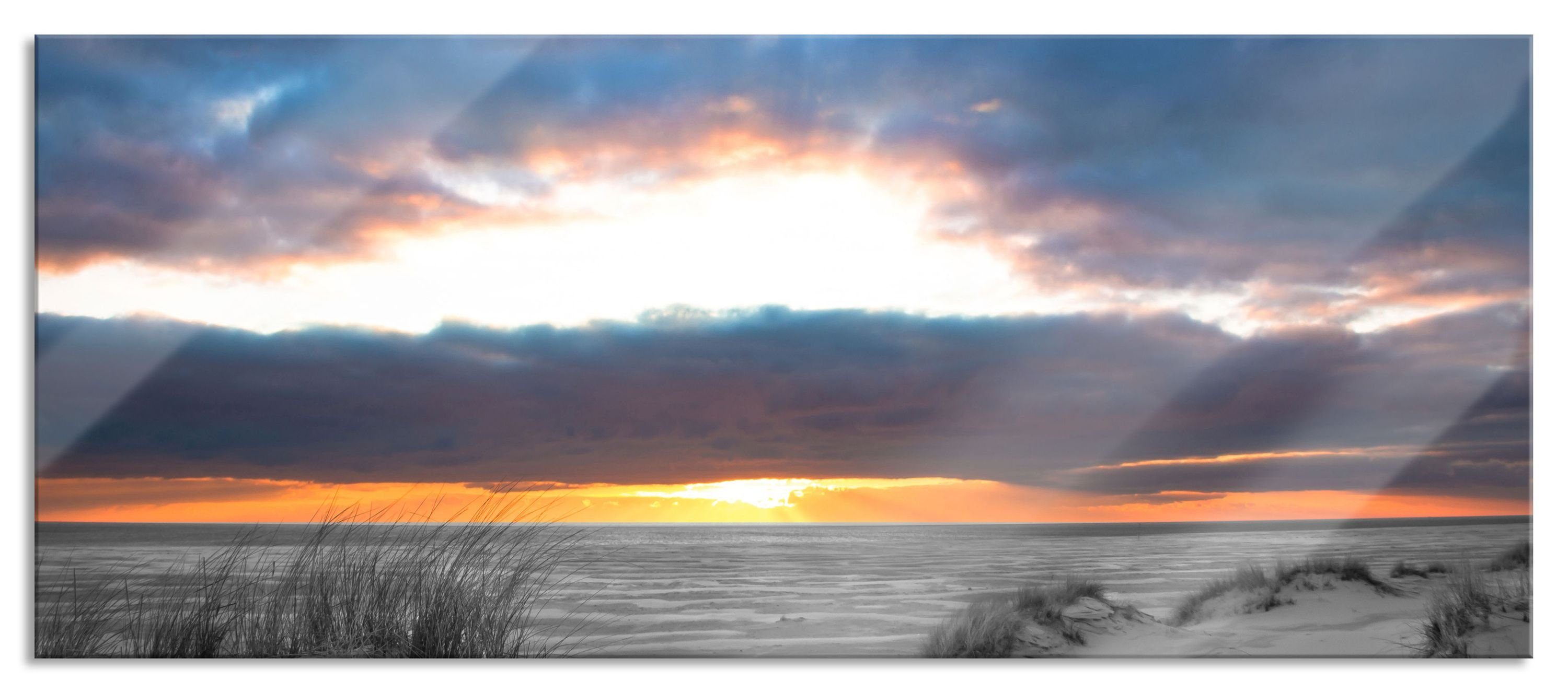 Glasbild Nordseeküste bei Sonnenaufgang