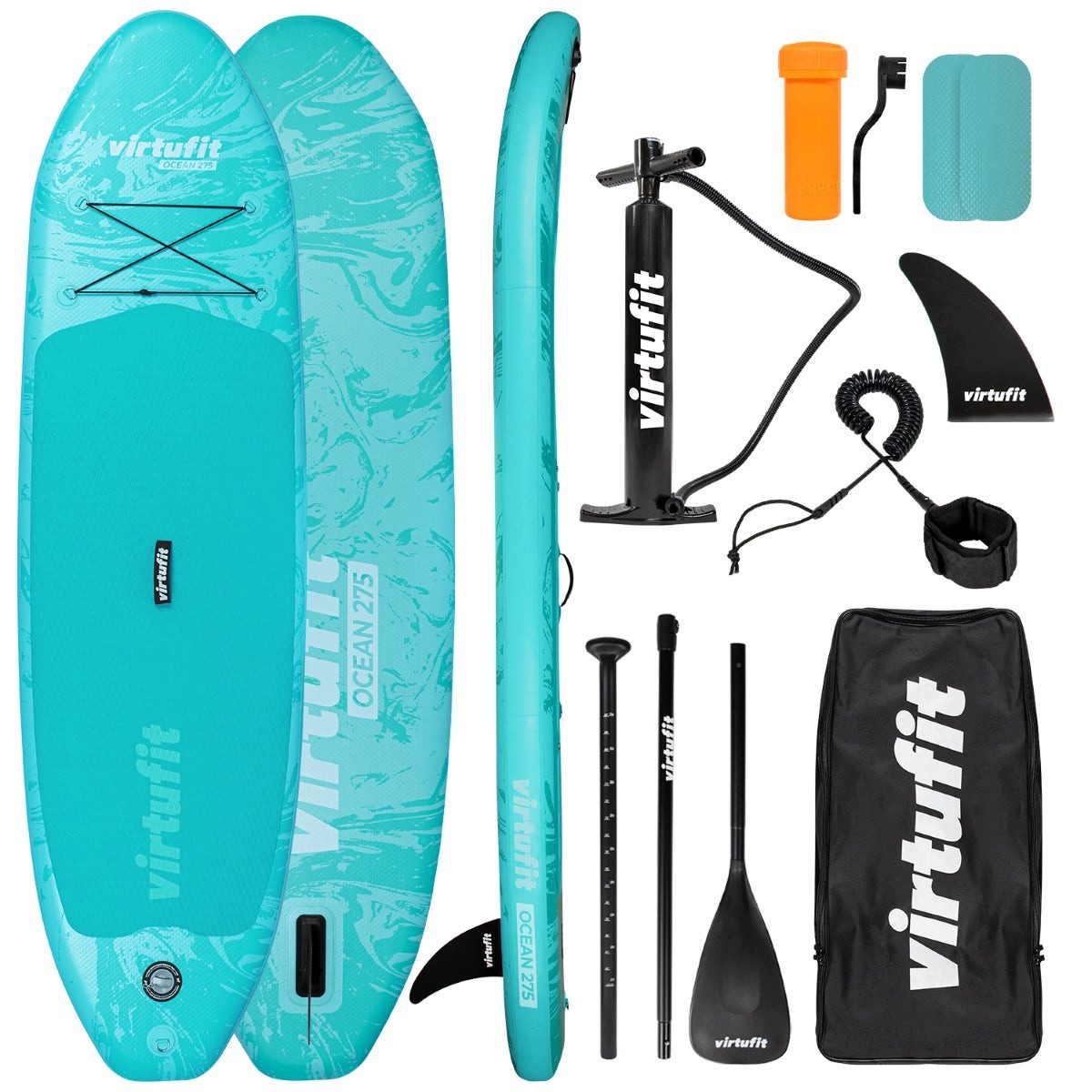 VirtuFit Inflatable SUP-Board VirtuFit Supboard Ocean 275 Türkis mit Zubehör