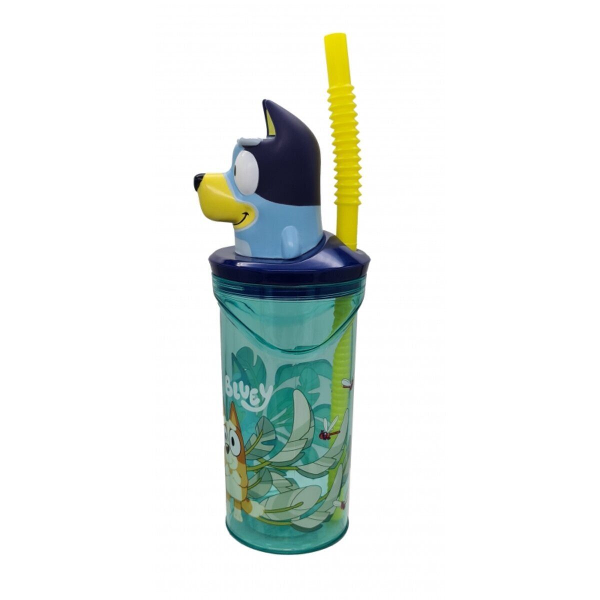 Bluey Trinkflasche Bluey Trinkbecher 3D Kinderbecher & Strohhalm-Tumbler 360ml