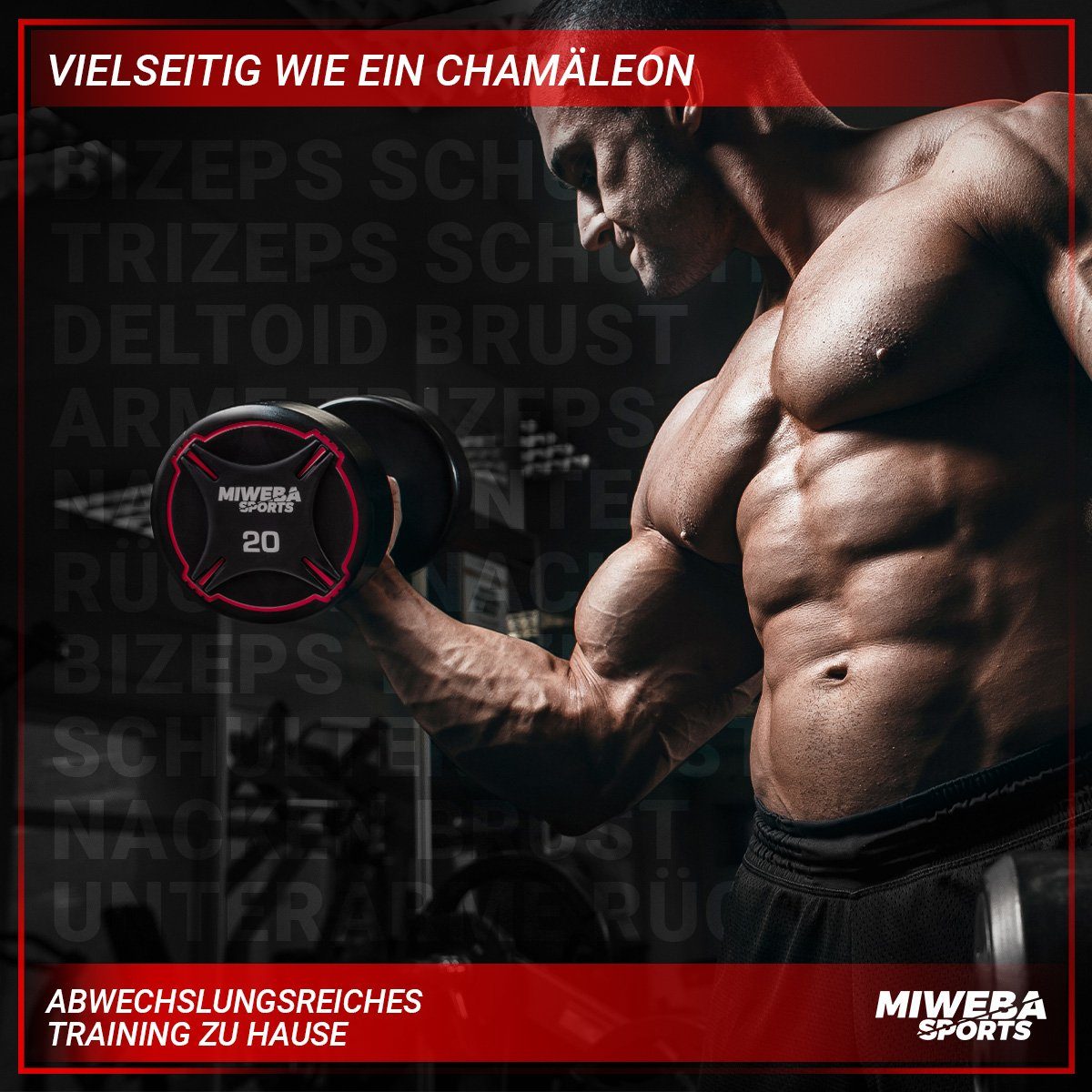 Set Stahl, Kurzhantel Profi bodenschonend, Fitness Set Kurzhantel 9 RH100 2,5-25 (2er-Set, Ganzkörpertraining), Gewichte Hantelgewichte Fitnesshanteln Miweba Kurzhantelset, kreuzgerändelter Training, Griff, Krafttraining, kg, Gewichtsklassen, Hantel Workout, Sports Muskelaufbau, Kurzhantel Sport, -