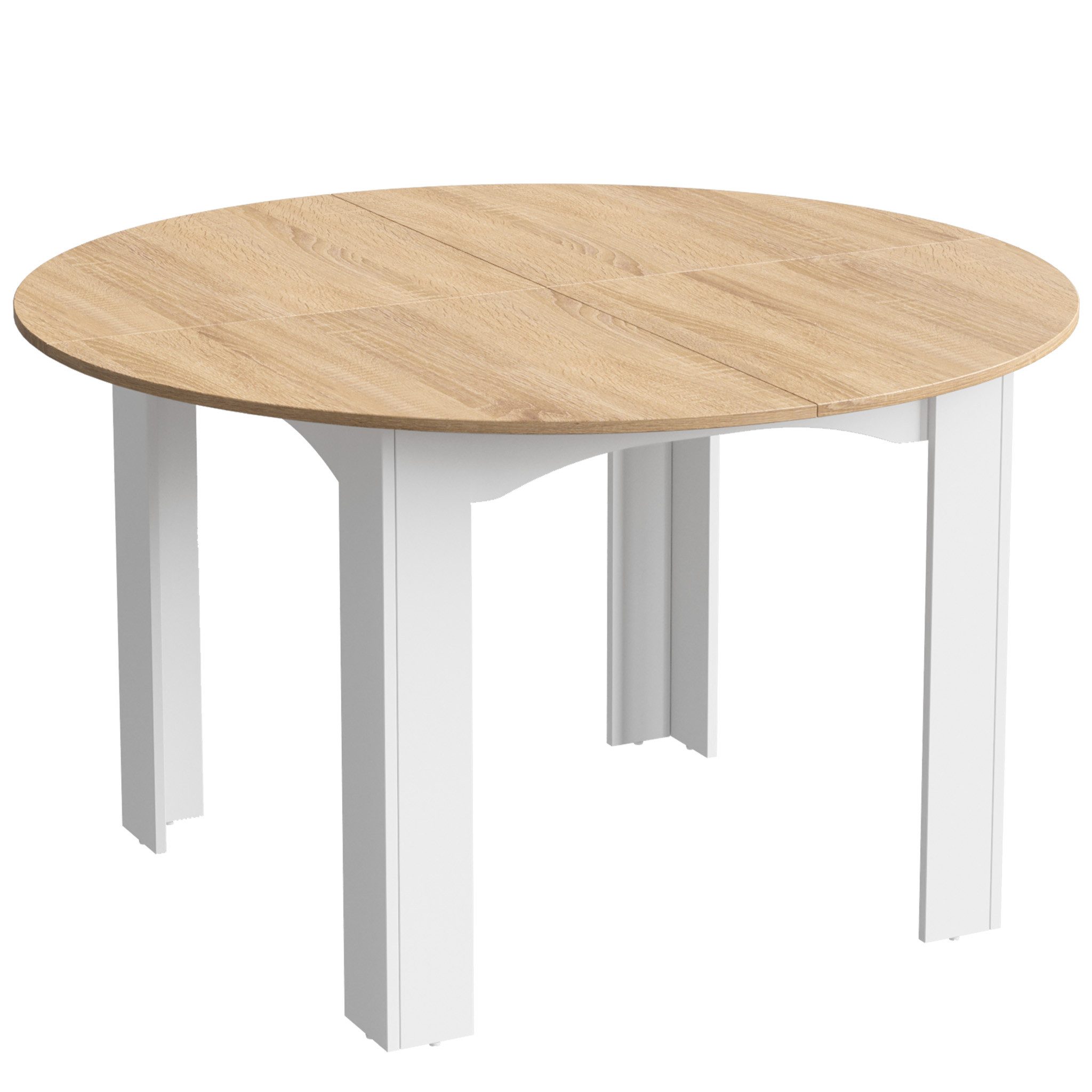 Mondeer Esstisch Rund Esstisch (120 x 120 x 75 cm), Platzsparender Küchentisch für 4-6 Personen