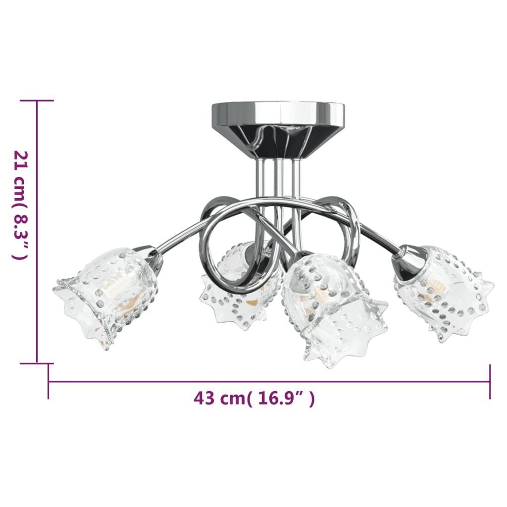 Glasschirmen Steckdose 4 G9 mit Blumenform LEDs für vidaXL Deckenleuchte in
