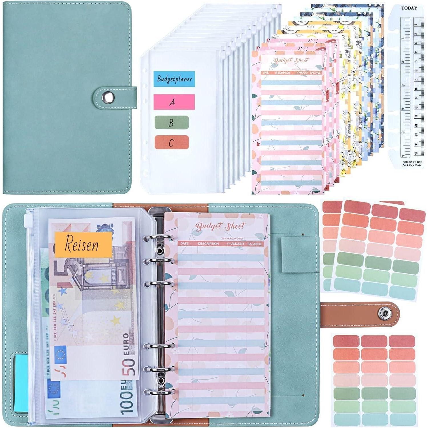 Notizbuch Budget Planner Binder Geldumschläge A6 Sparbuch Organizer Cash
