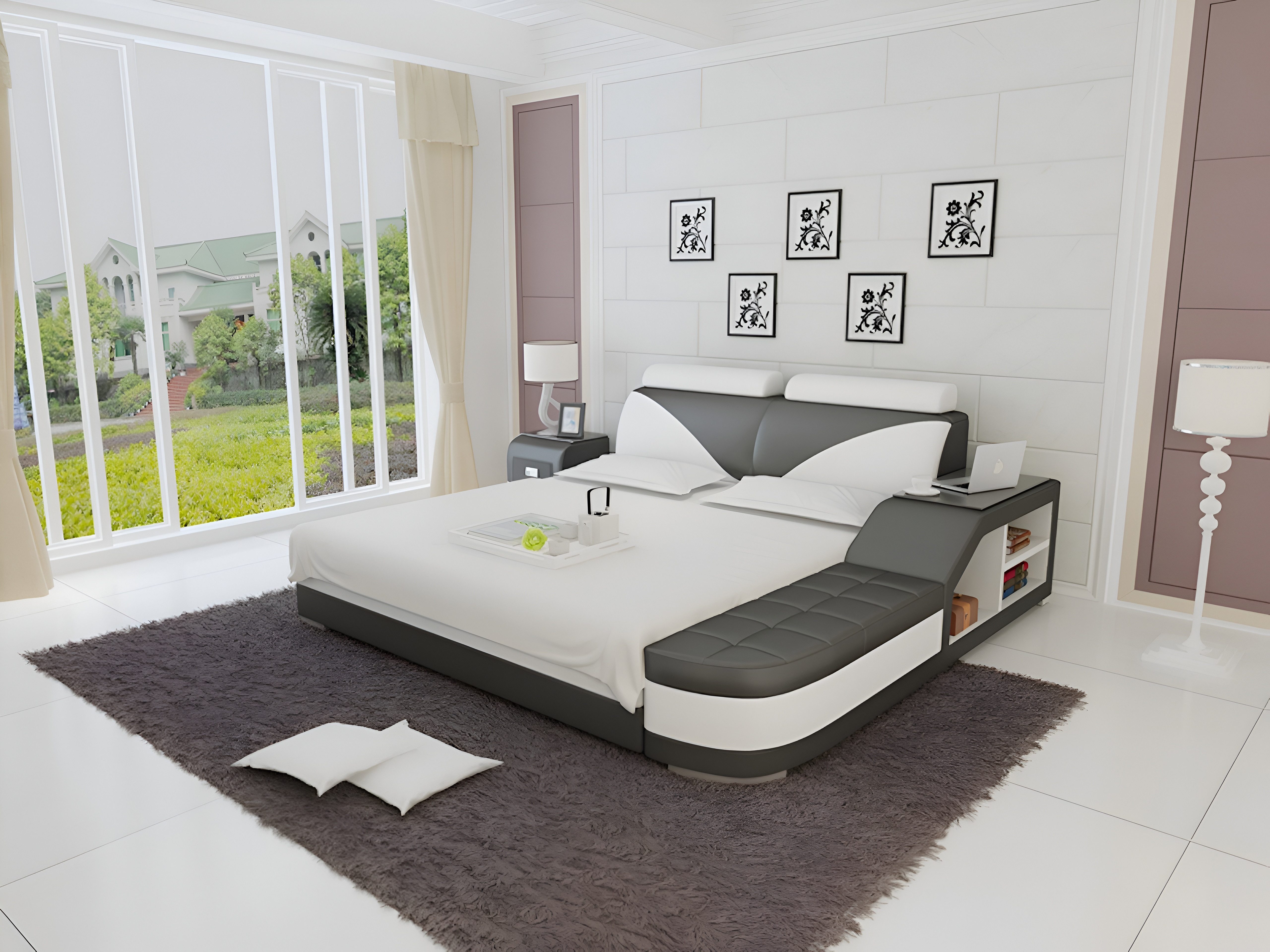 Xlmoebel Polsterbett Designer Bett LB8817 mit eleganter Polsterung und modernem Design (Bett, Bett LB8817), Hergestellt in Europa