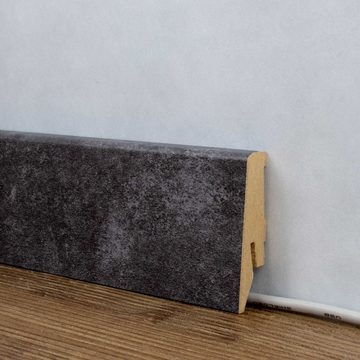 PROVISTON Sockelleiste MDF, 18 x 58 x 2500 mm, Basalt, Fußleiste, MDF foliert
