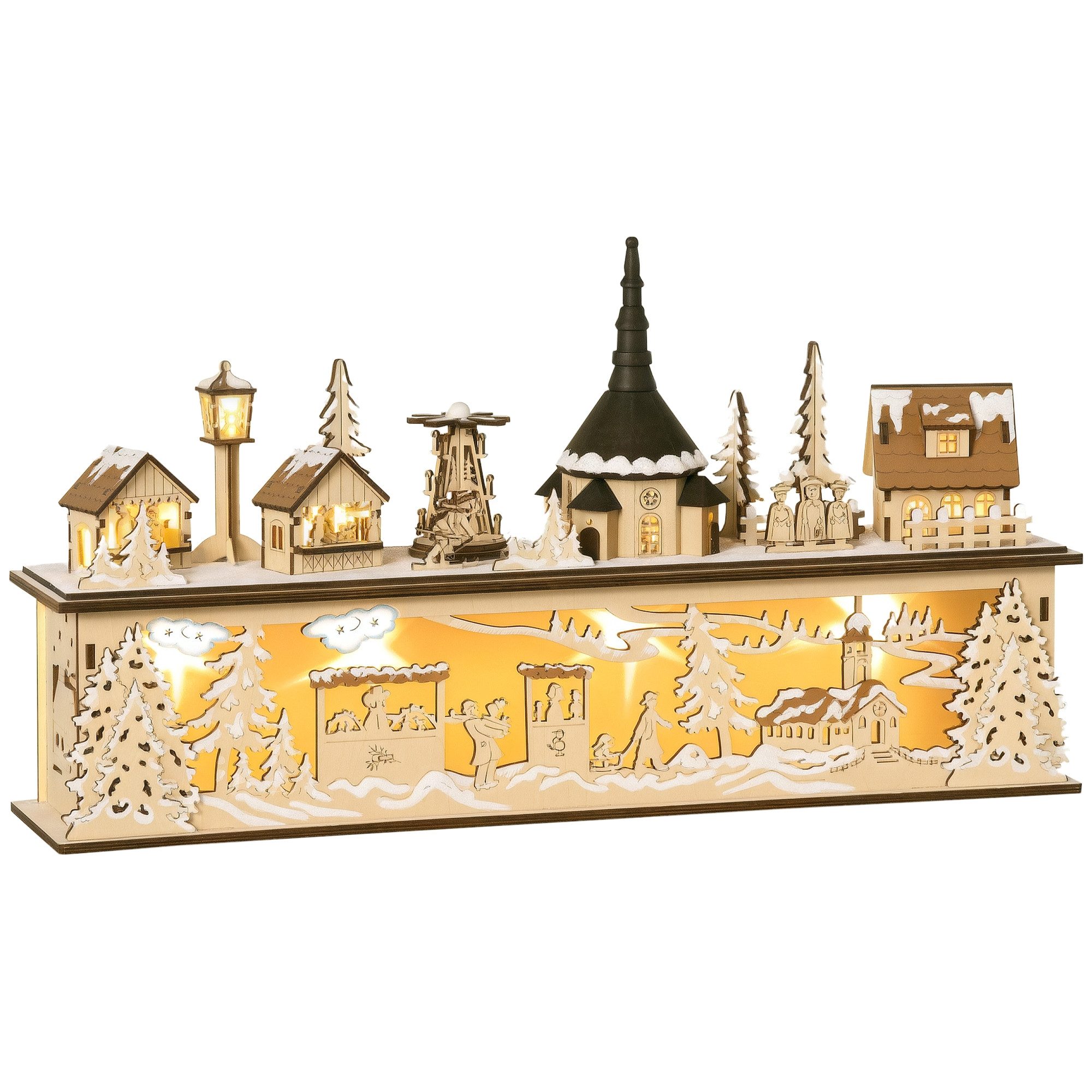 furnicato Weihnachtsdorf Weihnachtsdekoration, Weihnachtsdorf, 10 LEDs, warmweißes L