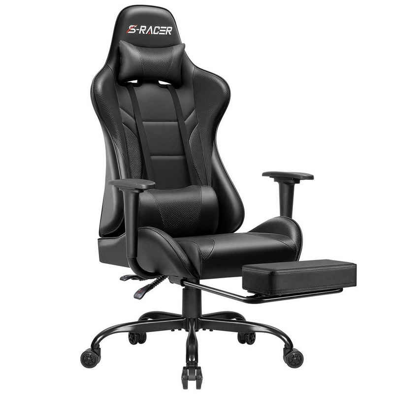 HOMALL Gaming-Stuhl Gamer Stuhl mit Fußstütze Ergonomischer Zocker Stuhl