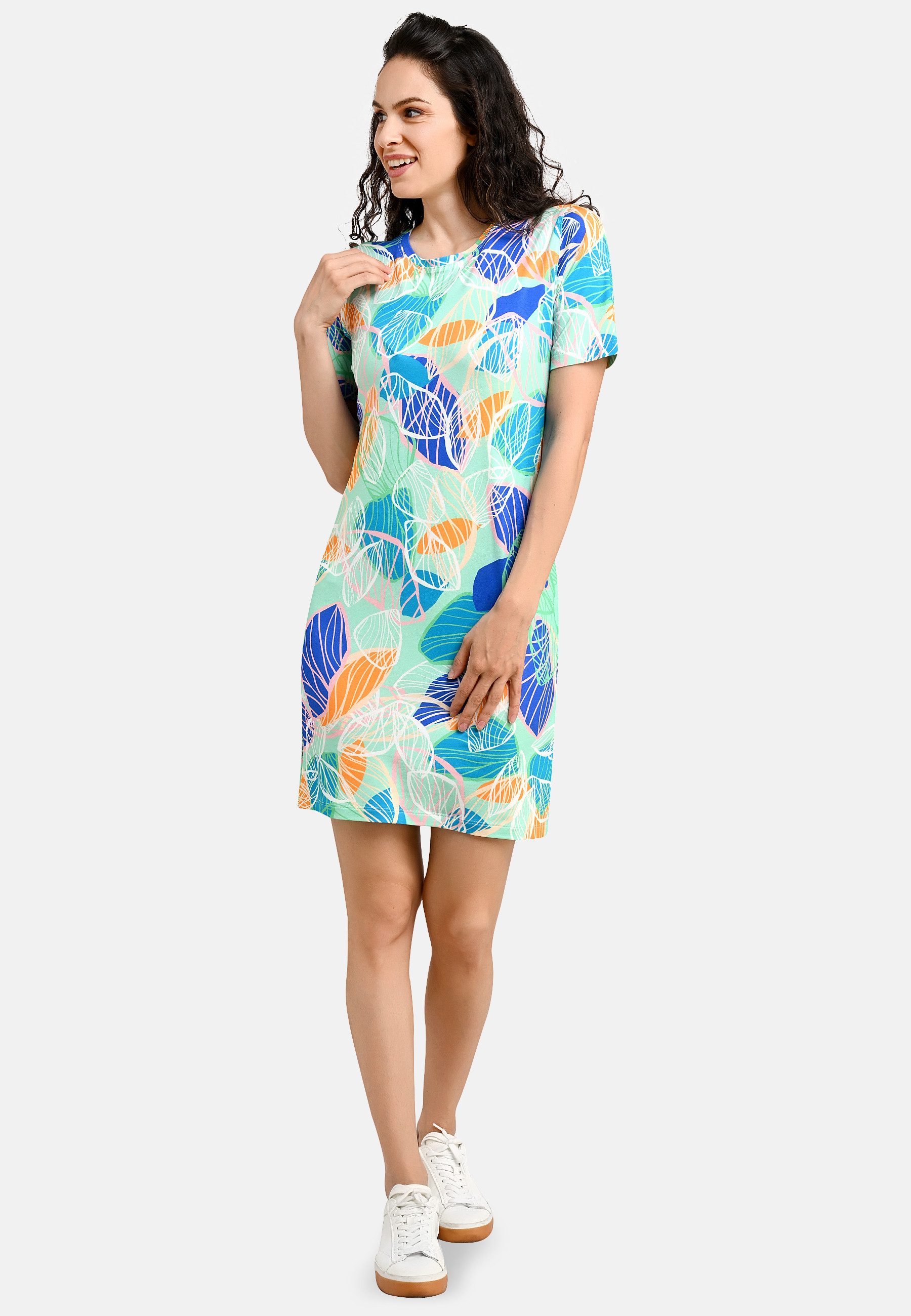 BICALLA Midikleid Shirt Dress Leaves - 12/mint (1-tlg)