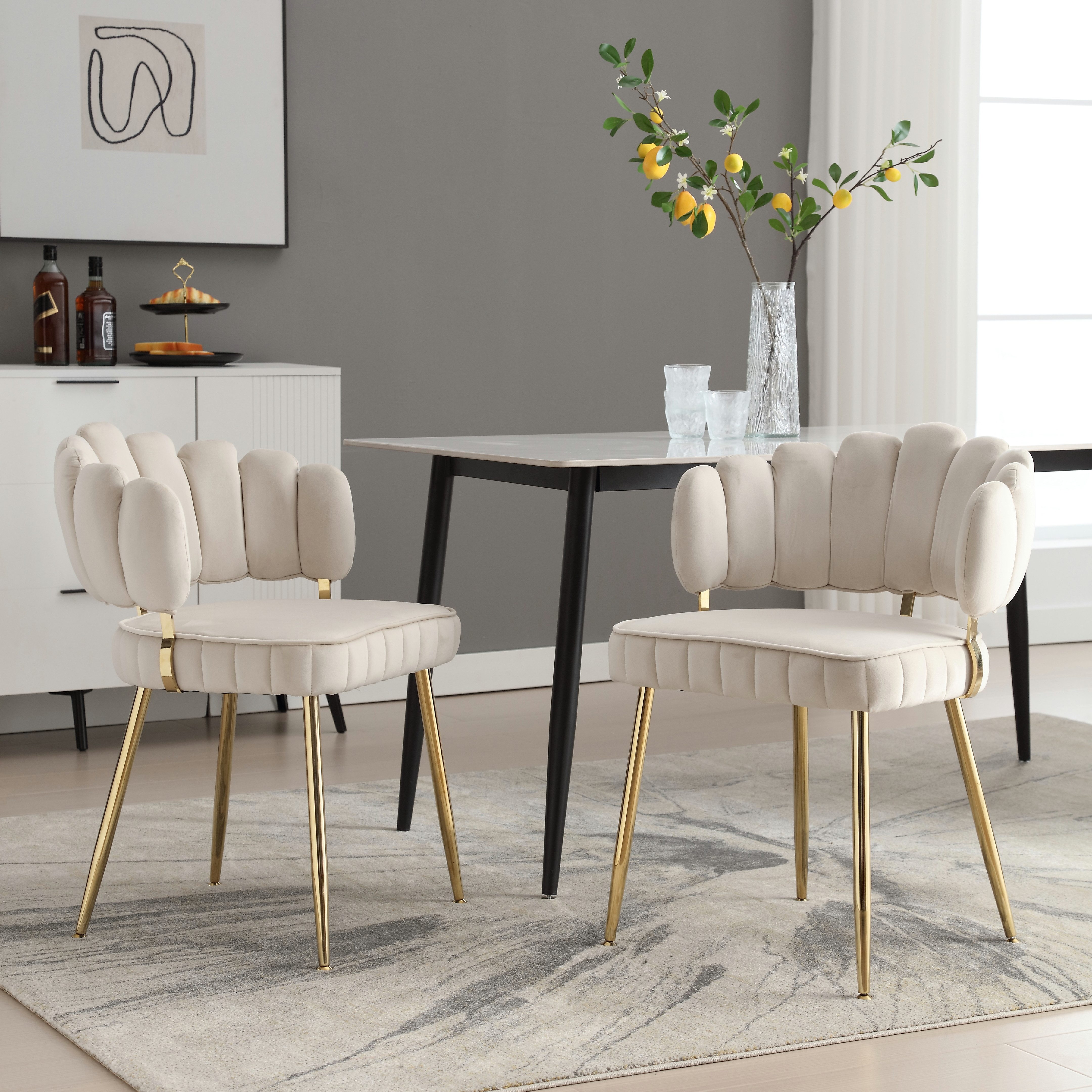 KLAM HOME Esszimmerstuhl Moderner Samt Wohnzimmersessel, günstig online kaufen