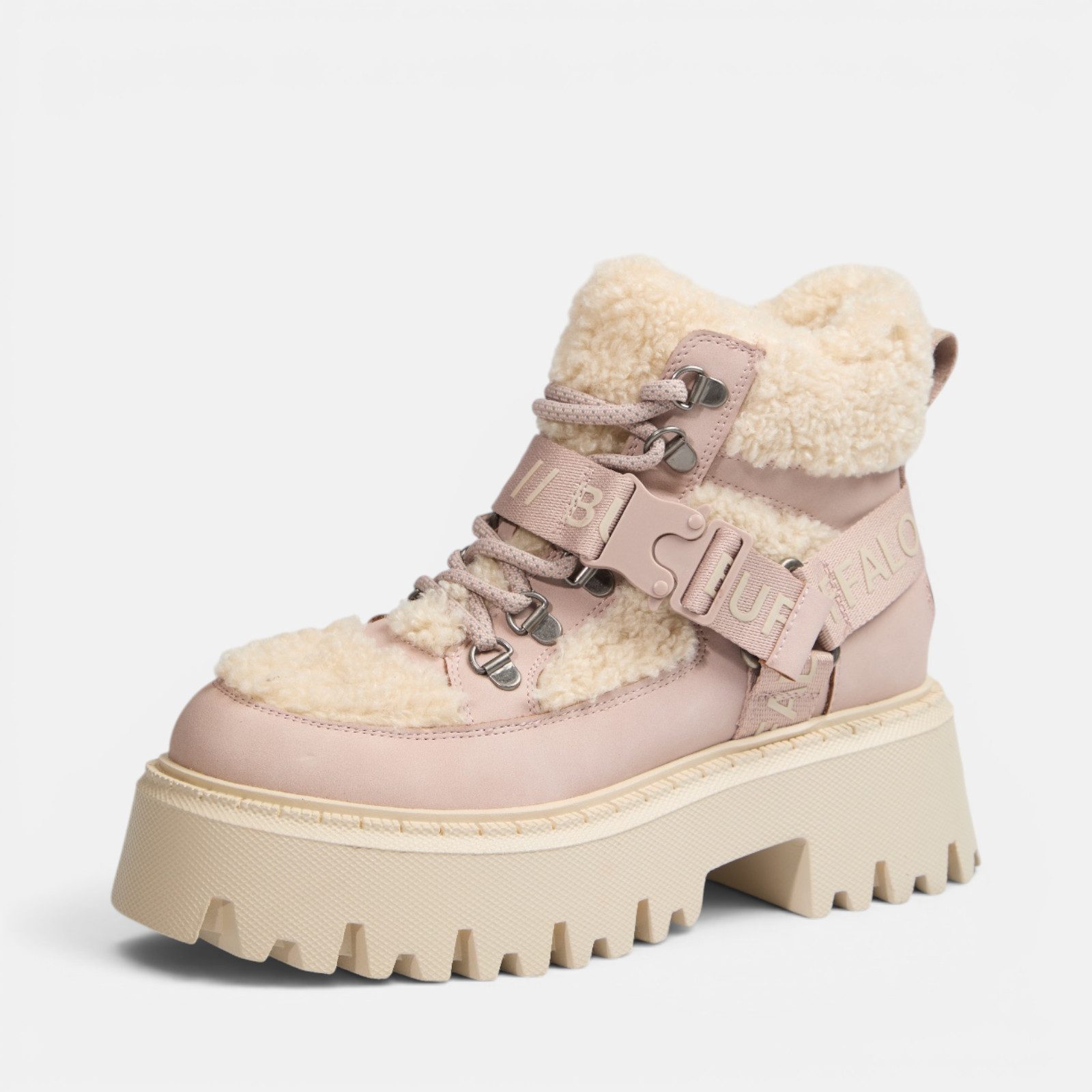 Buffalo ASPEN Schnürboots Winterboots, Plateauboots mit Teddyfutter