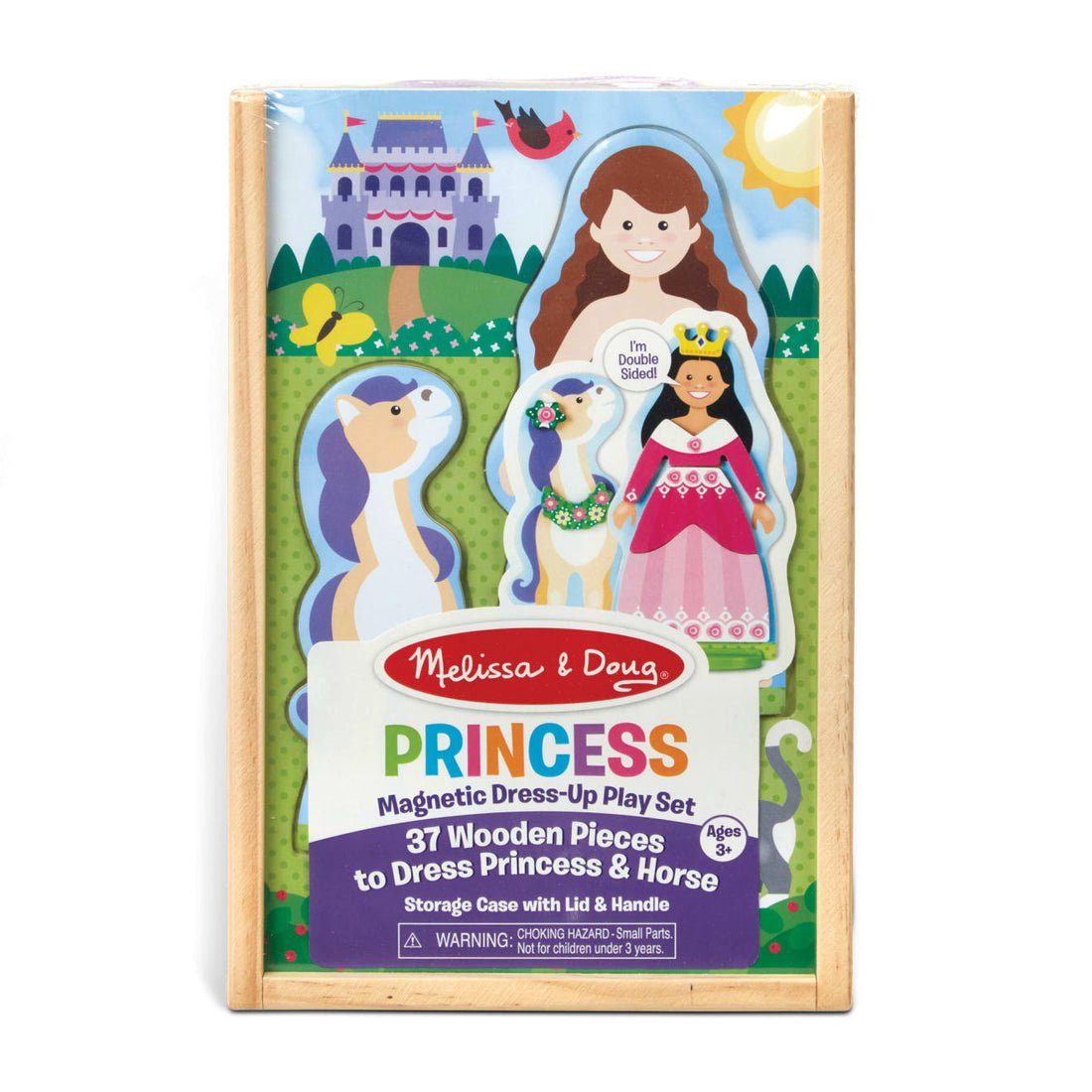 Melissa & Doug Anziehpuppe Magnetisch Puppe zum Anziehen Prinzessin (Set, 37-tlg., unterwegs), Holz