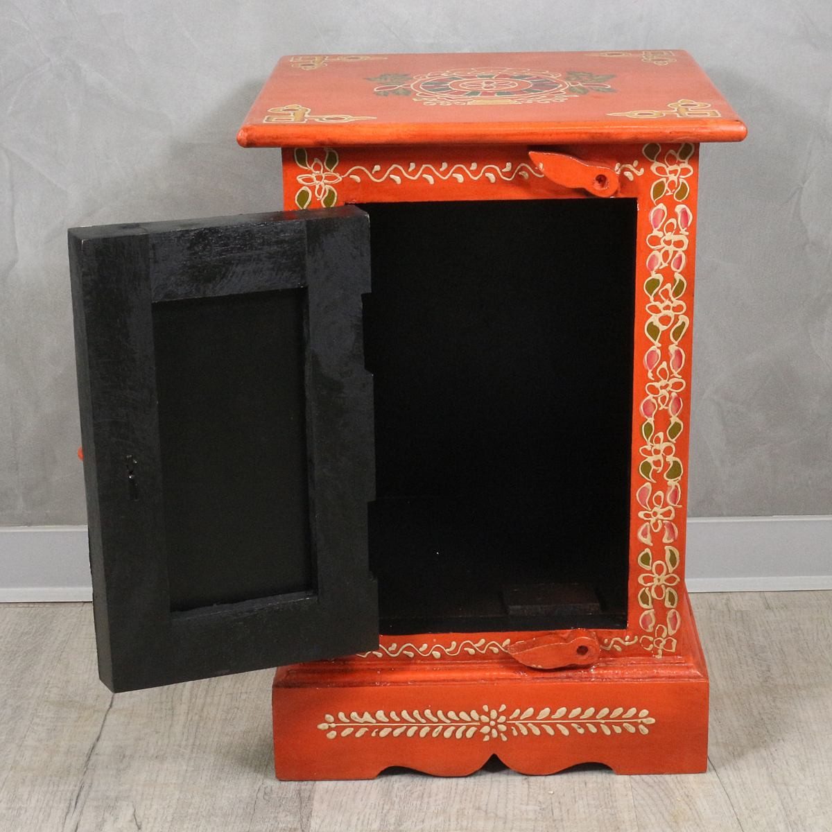 Oriental Galerie Mehrzweckschrank Kleiner Tibet Wandschrank Buddha Motiv Rot 45 cm