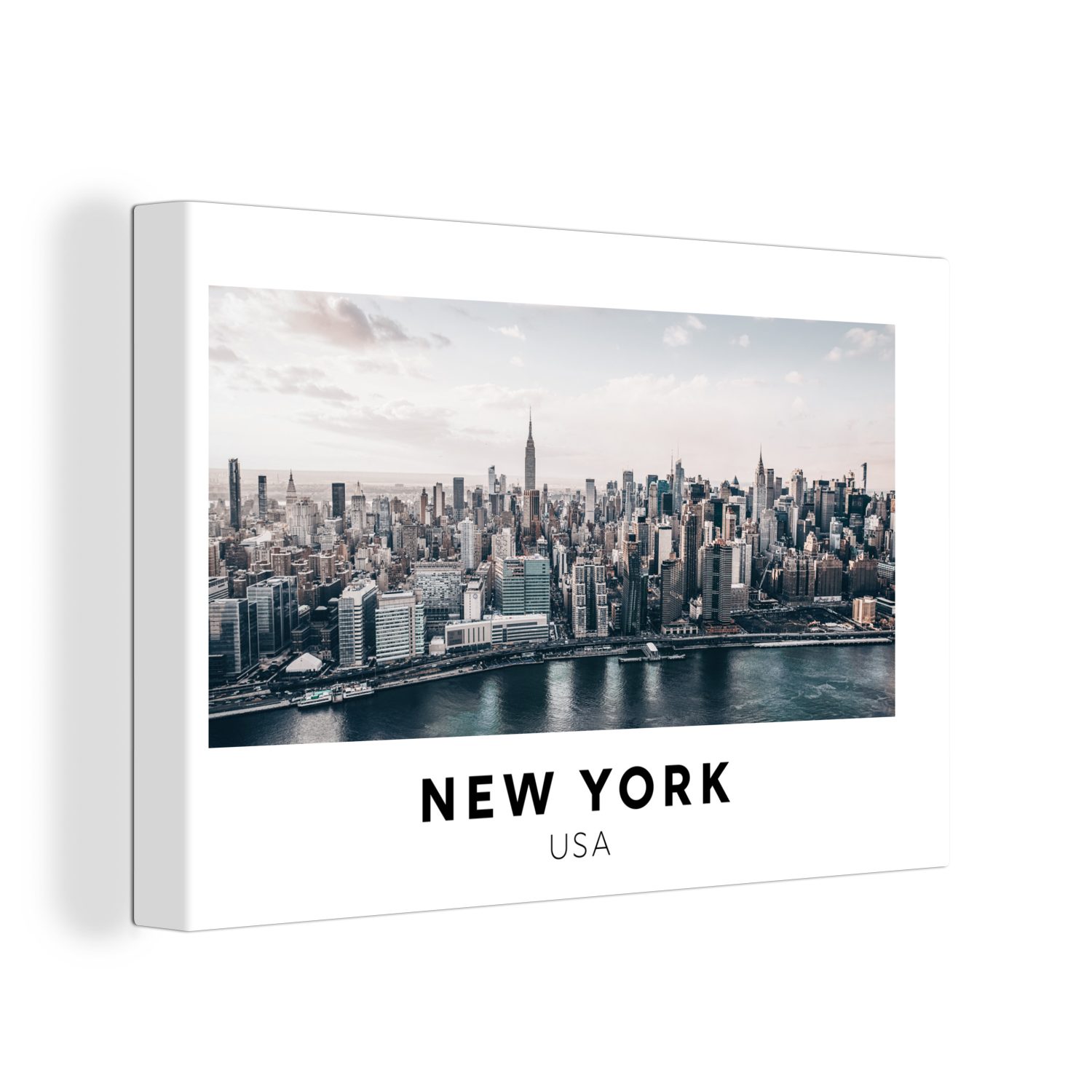 OneMillionCanvasses® Leinwandbild Amerika - New York - Skyline, (1 St), Wandbild Leinwandbilder, Aufhängefertig, Wanddeko, 30x20 cm