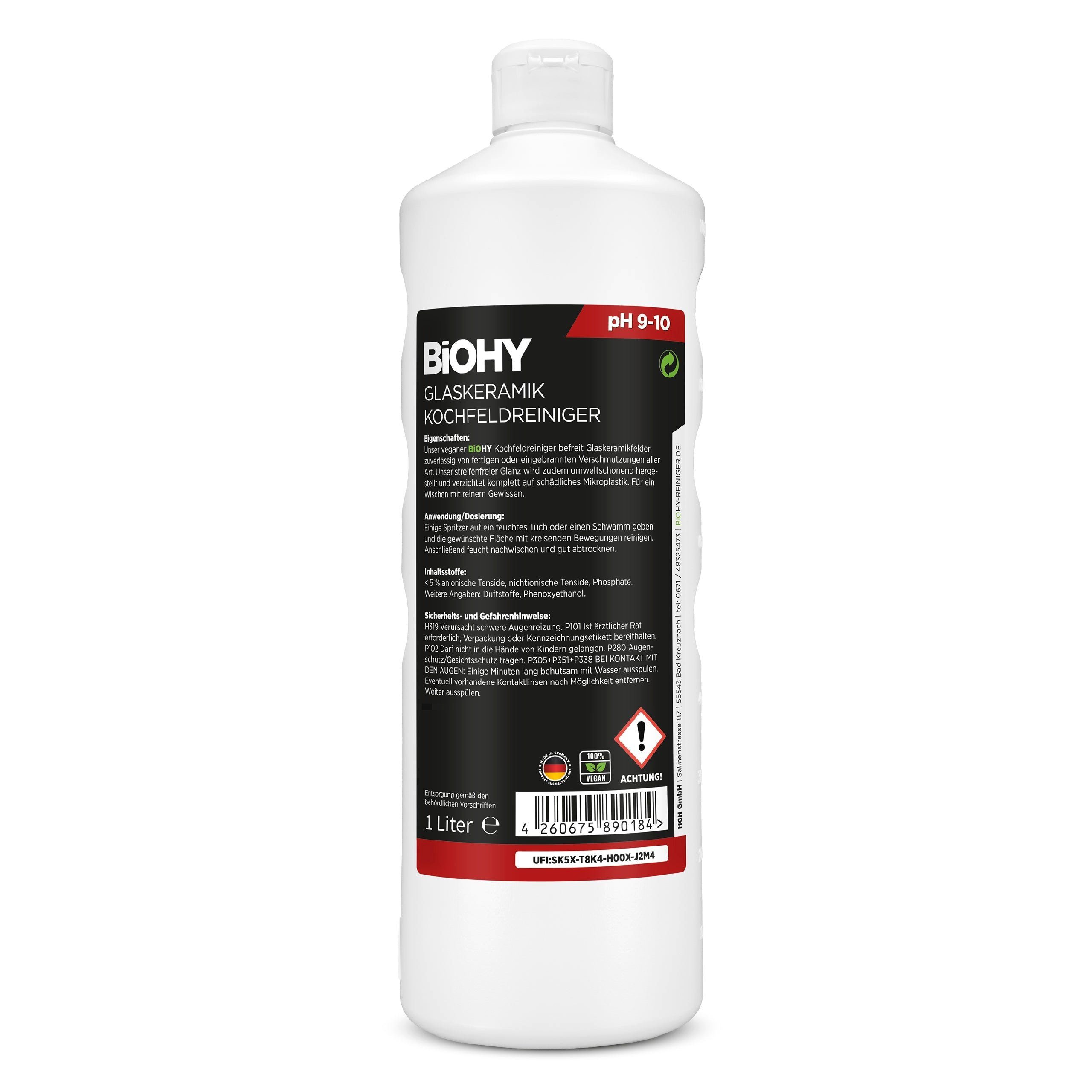 BiOHY Glaskeramik Kochfeldreiniger 2er Pack (2 x 1 Liter Flasche) Glasreiniger (2-St)