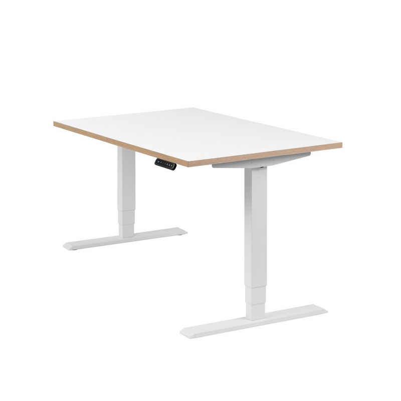 boho office® Schreibtisch Homedesk, Weiß elektrisch höhenverstellbar - Tischplatte Weiß 120 x 80 cm