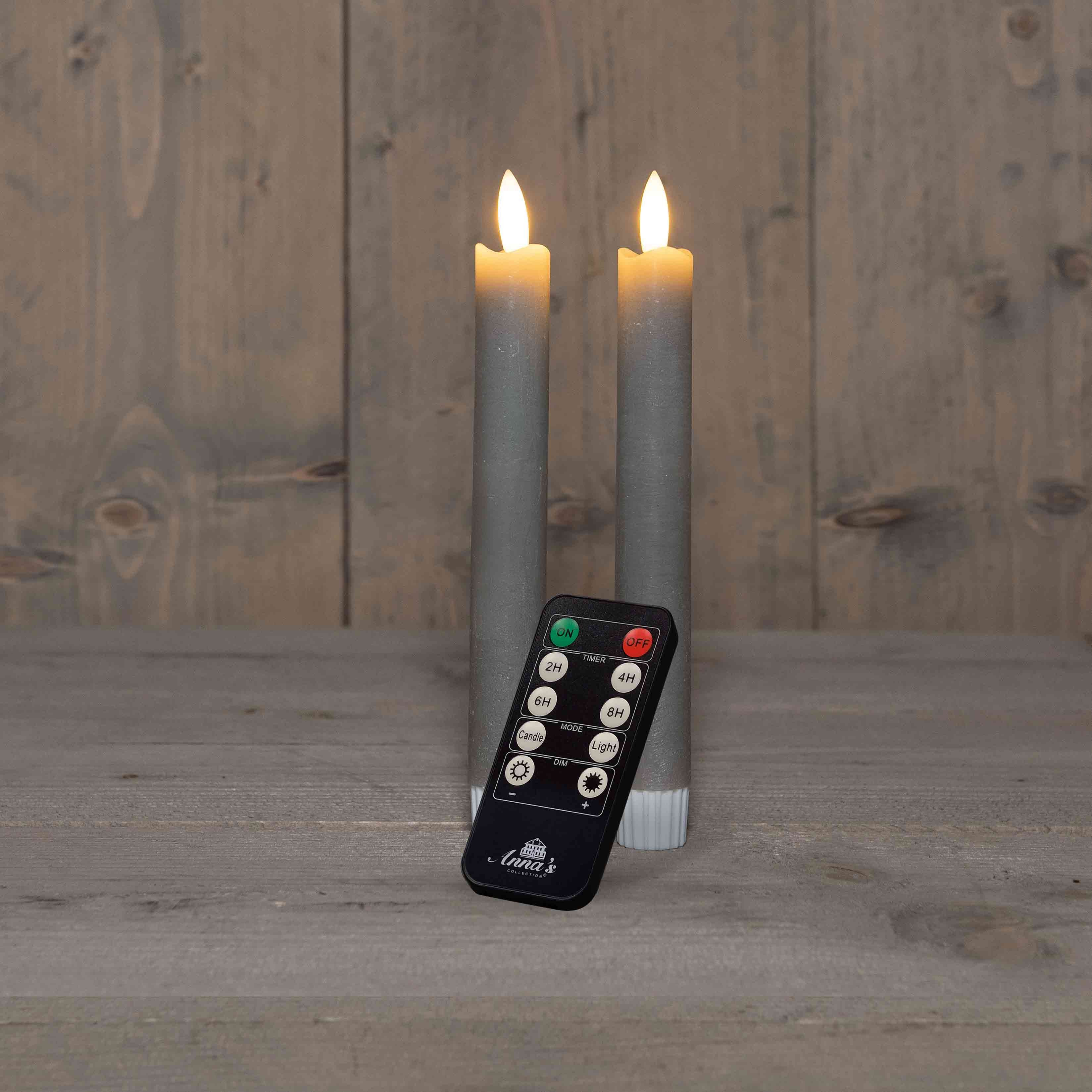 Coen Bakker Deco BV LED-Kerze Wax Candles (Set, 3-tlg), Stabkerzen taupe Fe günstig online kaufen