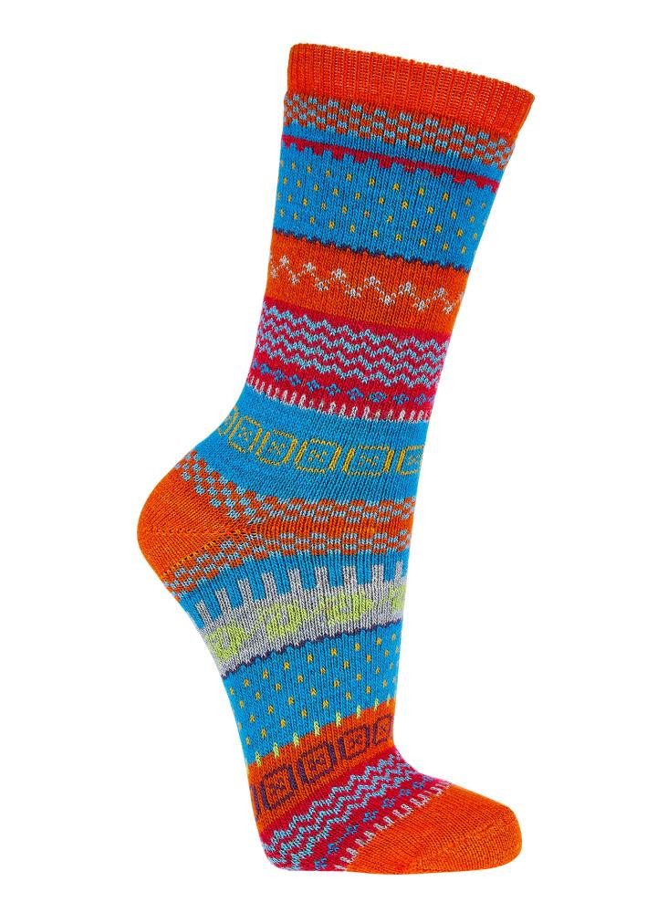 FussFreunde Norwegersocken 2 Paar Hygge-Socken mit Wolle, knallige Winterso günstig online kaufen