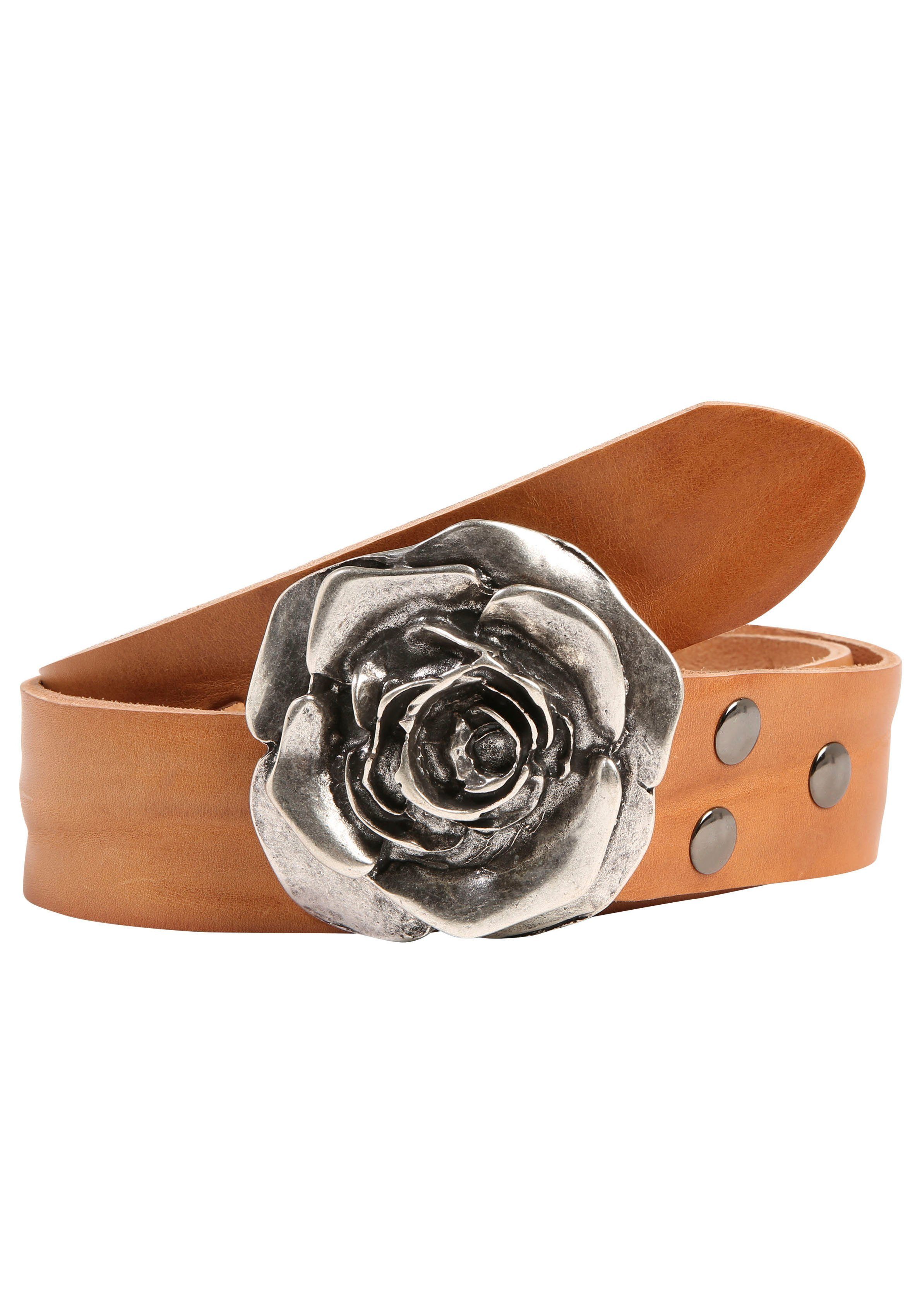 Rettungsring Gürtel Ledergürtel mit austauschbarer Schließe »Rose«