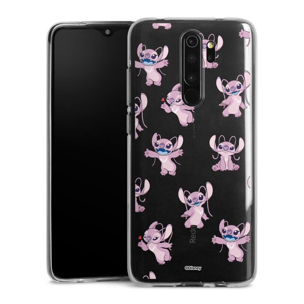 DeinDesign Handyhülle Lilo & Stitch Engel Disney Angel Faces Pattern Transparent, Xiaomi Redmi Note 8 Pro Silikon Hülle Bumper Case Handy Schutzhülle