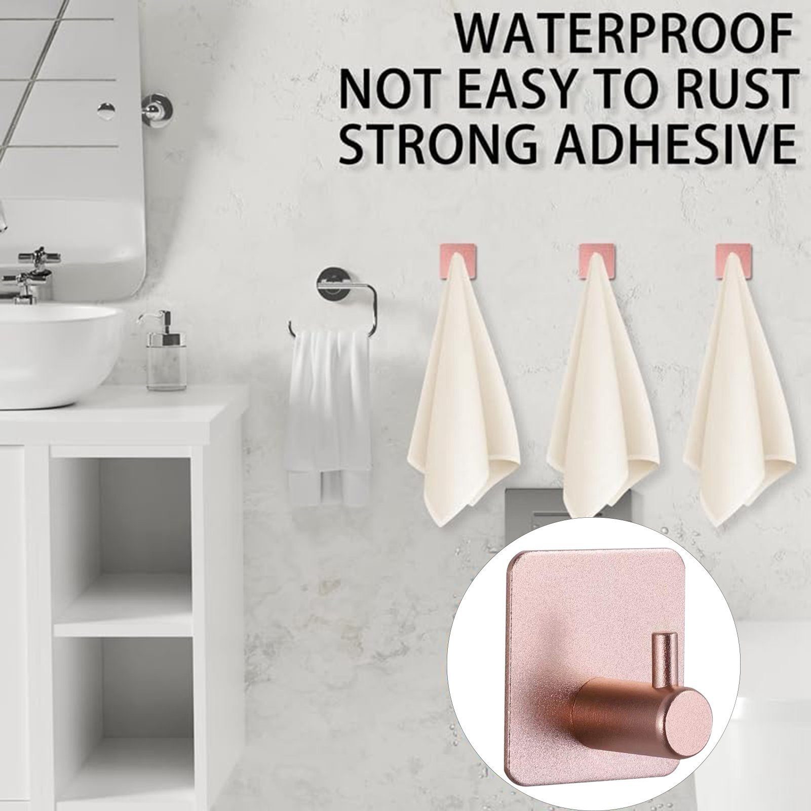 LENBEST Handtuchstange Handtuchhalter Selbstklebend Edelstahl Badezimmer,4Stück für Handtuchhalter, Wandhaken
