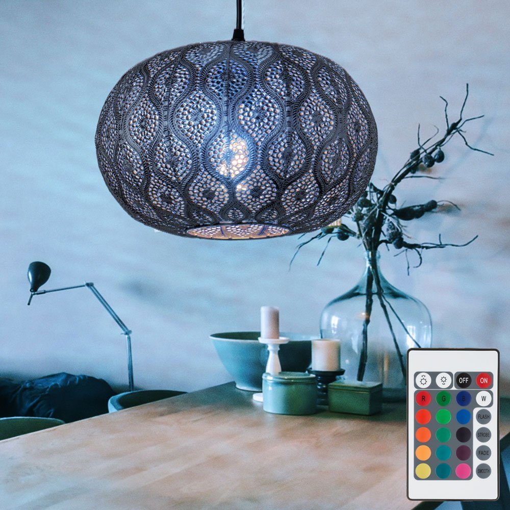 GLOBO LIGHTING LED Pendelleuchte, Leuchtmittel inklusive, Warmweiß, Farbwechsel, Pendelleuchte RGB LED Fernbedienung Hängelampe dimmbar orientalisch