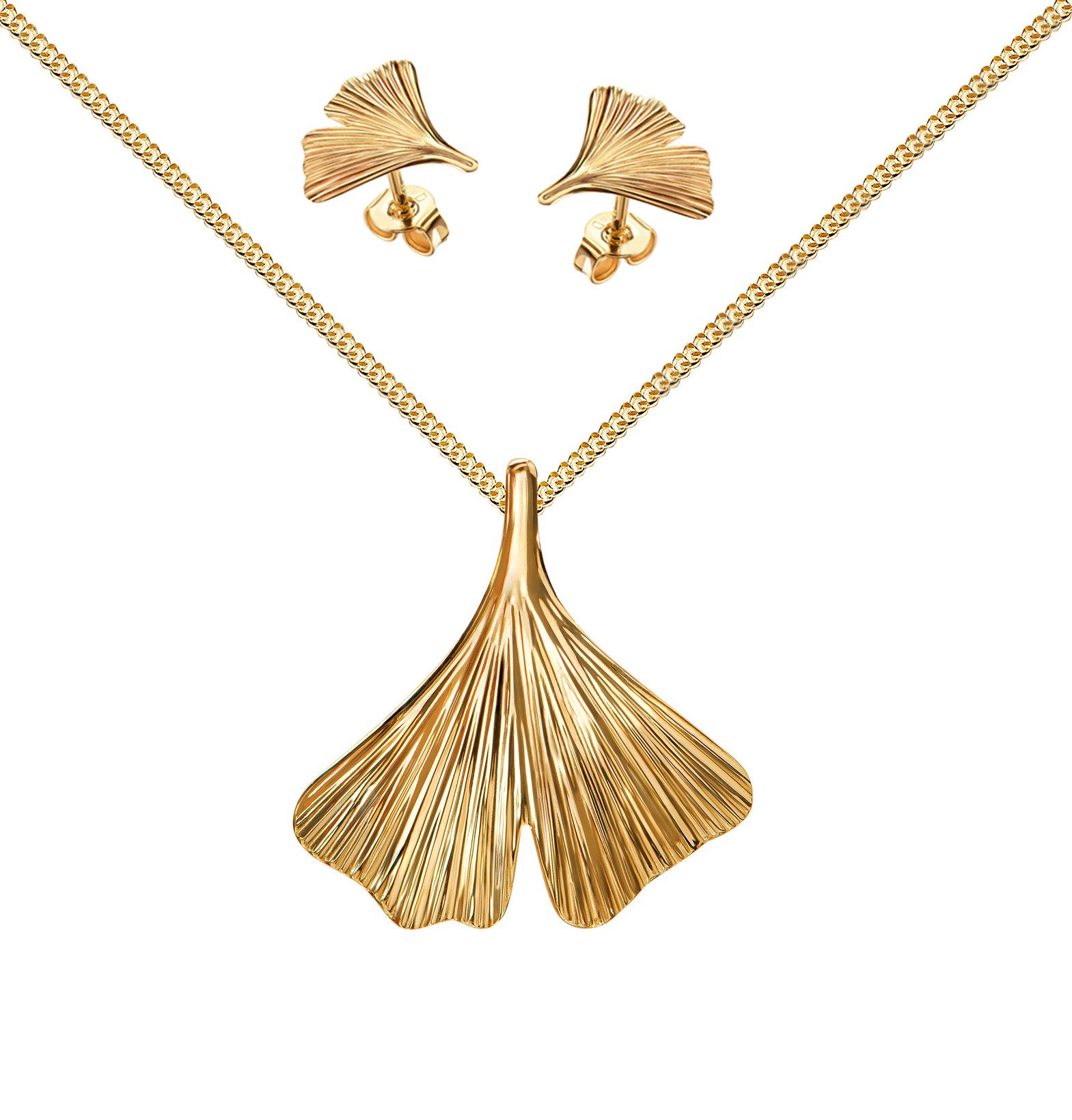 JEVELION Schmuckset Anhänger Ginkgo - Blatt günstig online kaufen