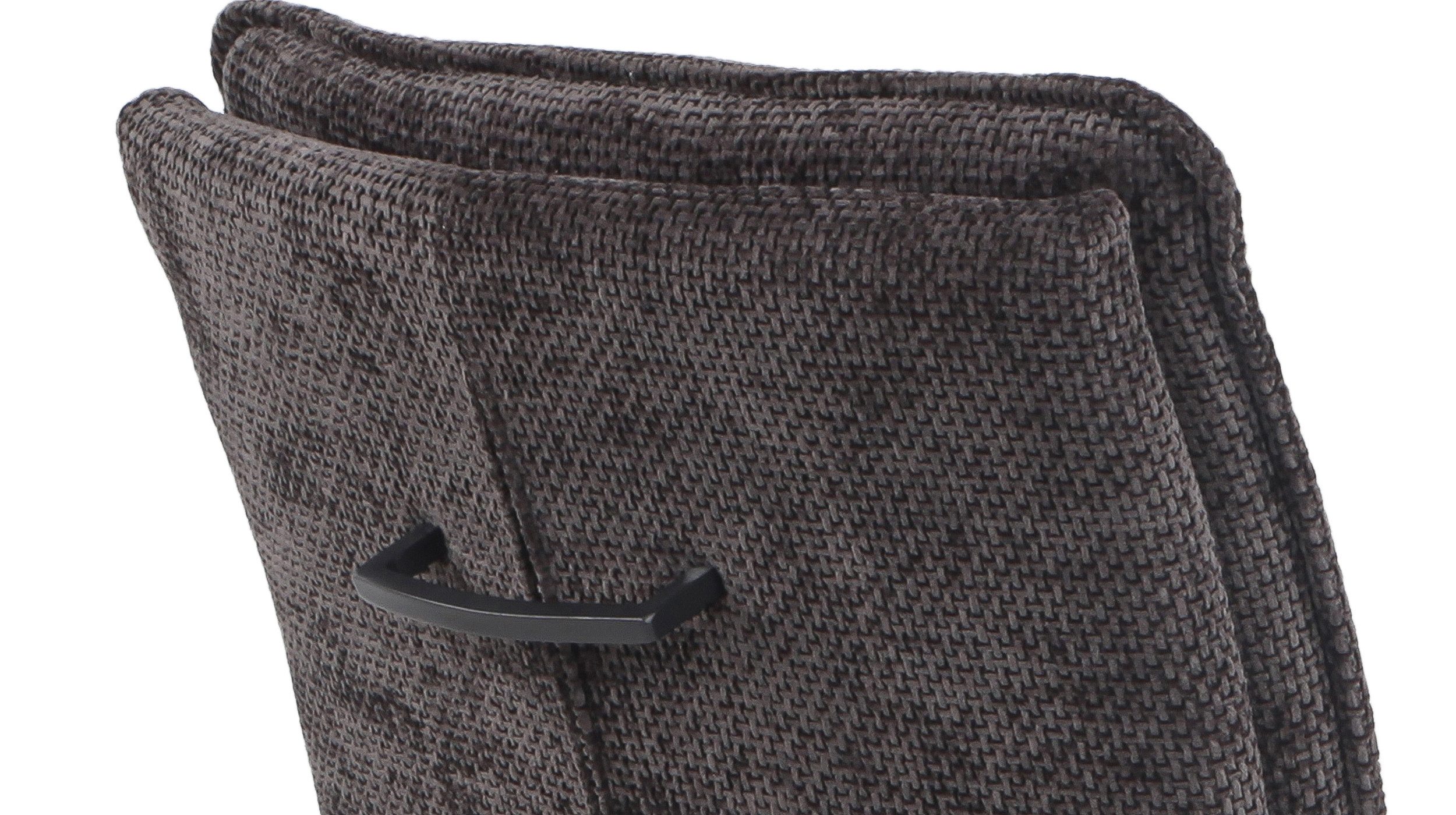 Die Möbelfundgrube® Freischwinger anthrazit mit Viscoschaum, Komfortsitz, Esszimmerstuhl, »OLENA«, Hochkant Metall Gestell schwarz · extra Rückenpolsterung