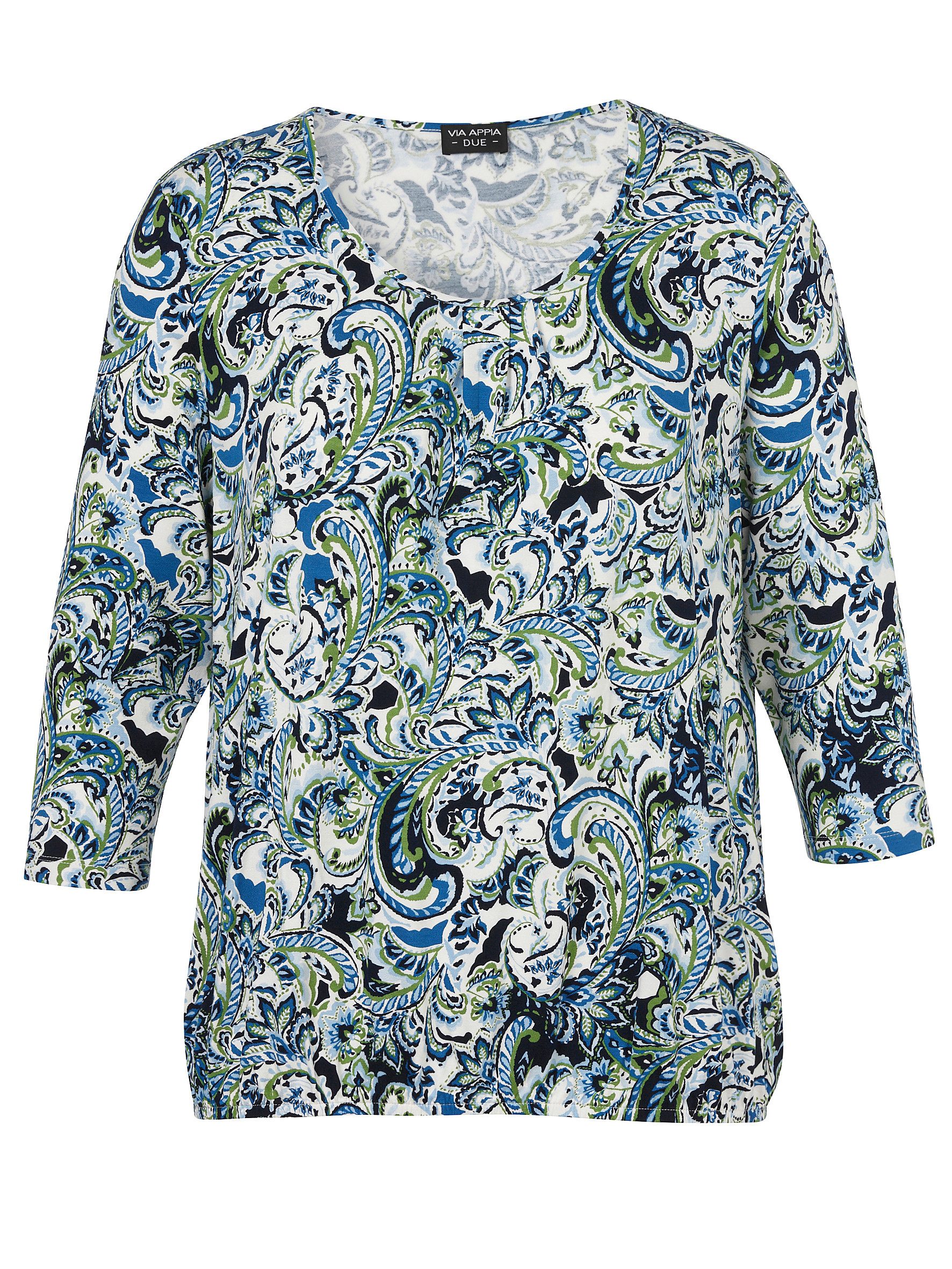 VIA APPIA DUE Shirtbluse T-Shirt Rundhals 3/4 Arm Druck
