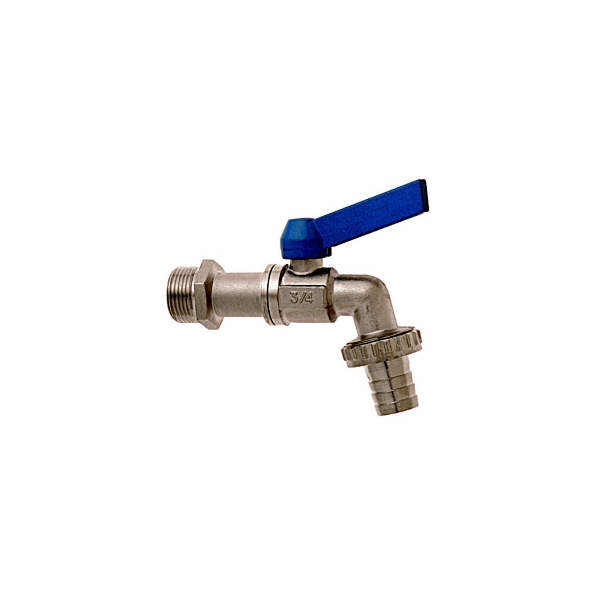 GEKA Kugelhahn GEKA Kugelauslaufventil MS vn.Griff blau, 3/4",SB mit blauem Griff