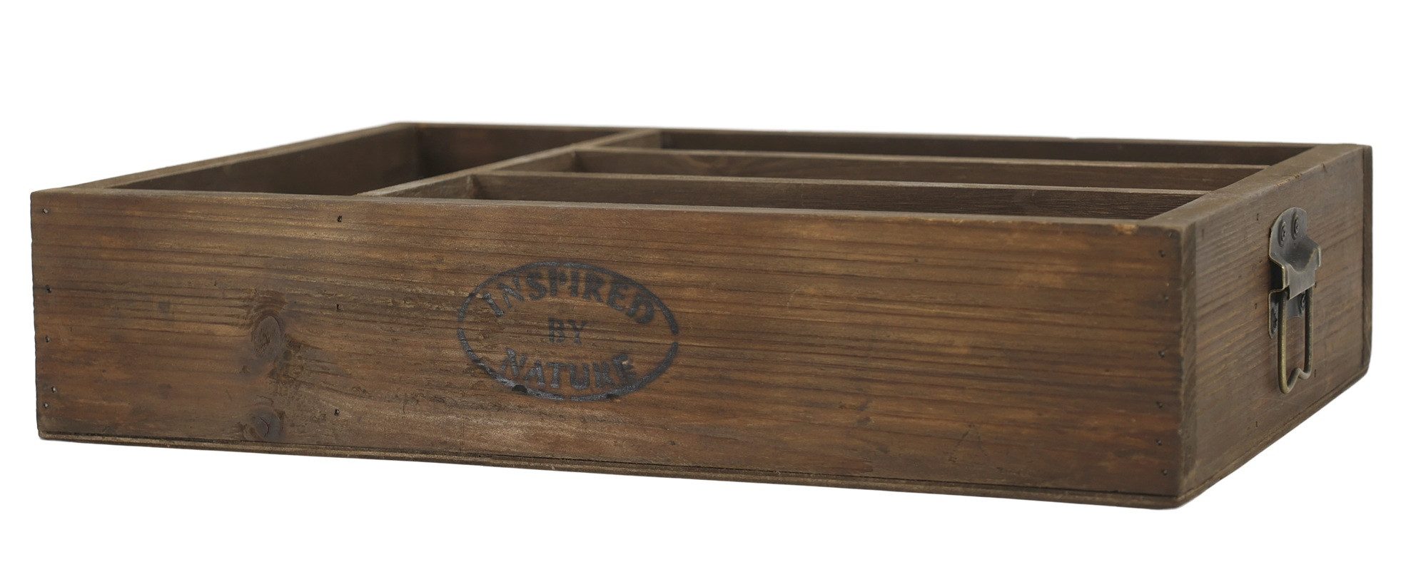Chic Antique Holzkiste Chic Antique - Besteckkasten Kasten Kisten Holzkiste Holz 4 Fächer