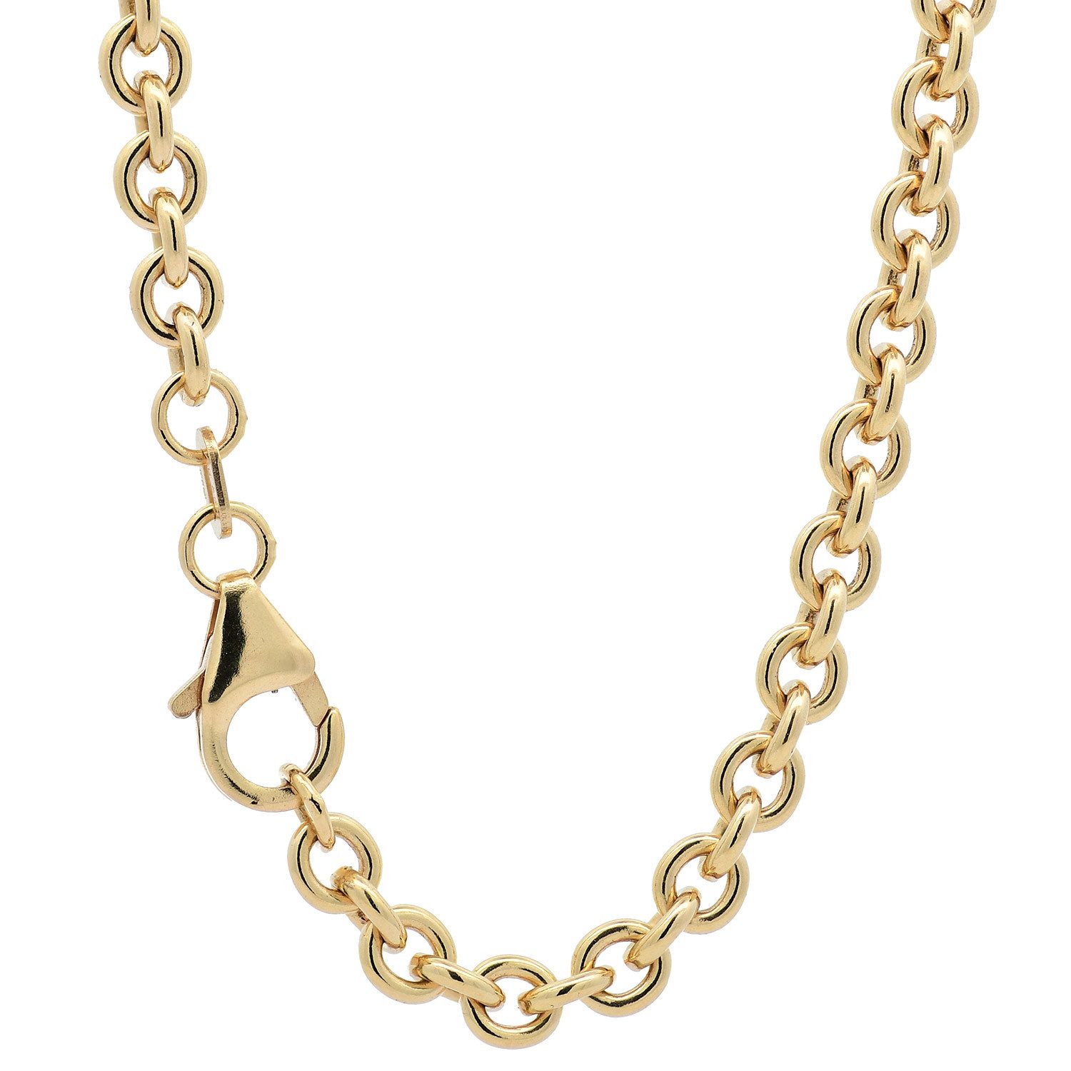 HOPLO Goldkette Goldkette Ankerkette Länge 60cm - Breite 4,0mm - 585-14 Karat Gold, Made in Germany