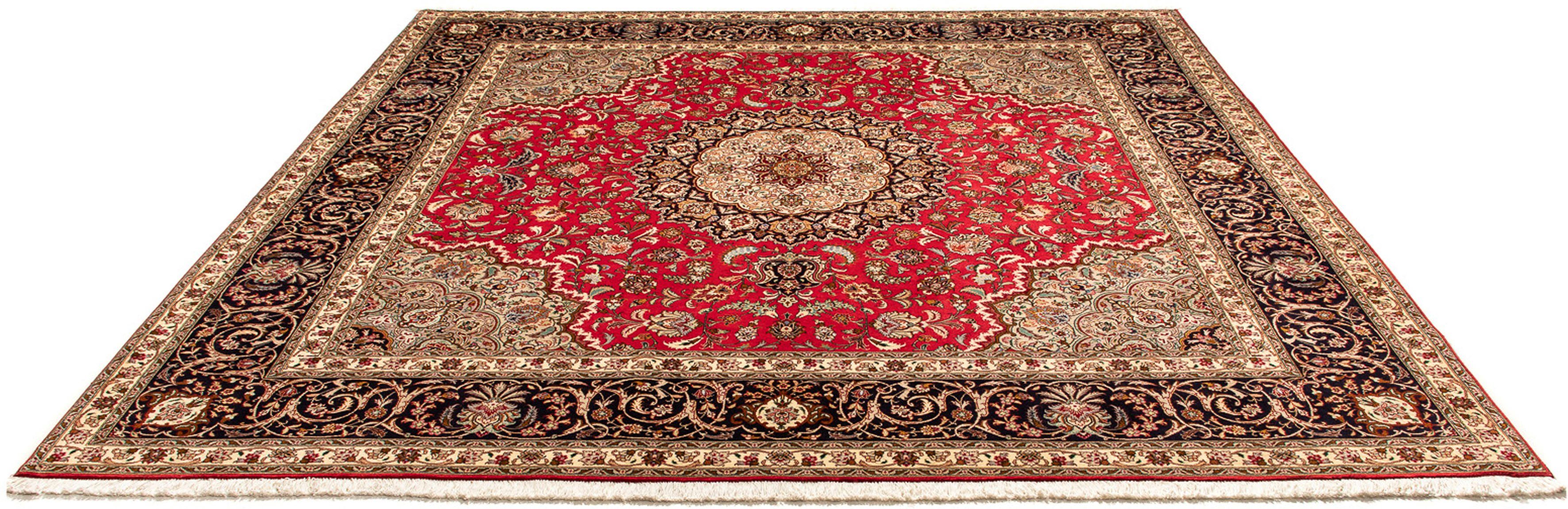 Orientteppich Perser - Täbriz - Royal quadratisch - 257 x 254 cm - rot, morgenland, quadratisch, Höhe: 7 mm, Wohnzimmer, Handgeknüpft, Einzelstück mit Zertifikat