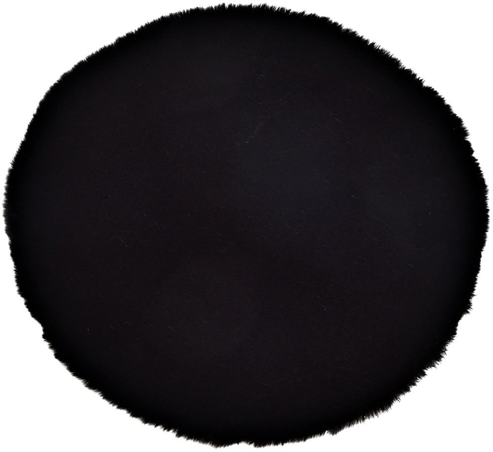 matches21 HOME & HOBBY Fellteppich Rundes kurzflor Deko-Fell Sitzkissen 34 cm in schwarz für Stühle, rund, Höhe: 20 mm, Flauschiges Kunstfell als Fell-Teppich Stuhl-Überwurf Sitzauflage