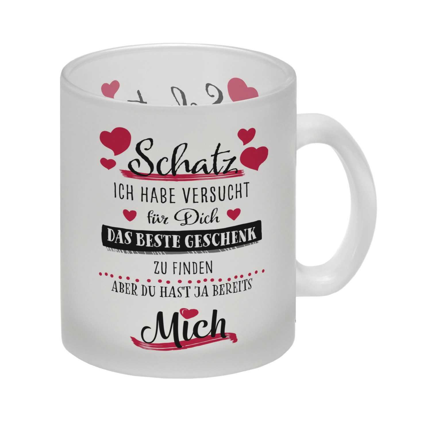 speecheese Tasse Bestes Geschenk für Schatz zum Valentinstag Glas Tasse