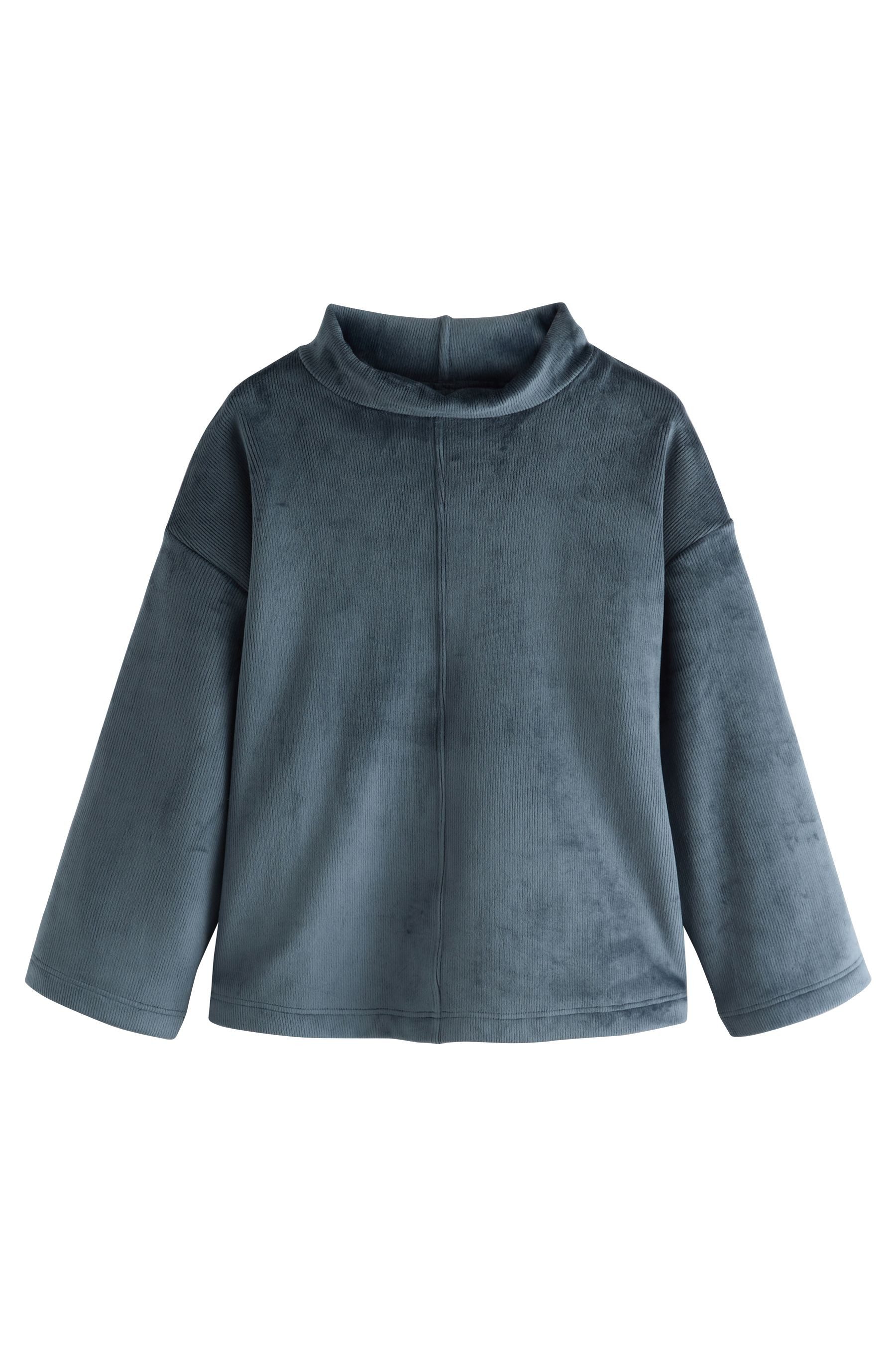 Next Strickpullover Gemütlicher Cord-Pullover mit Wasserfallkragen (1-tlg)