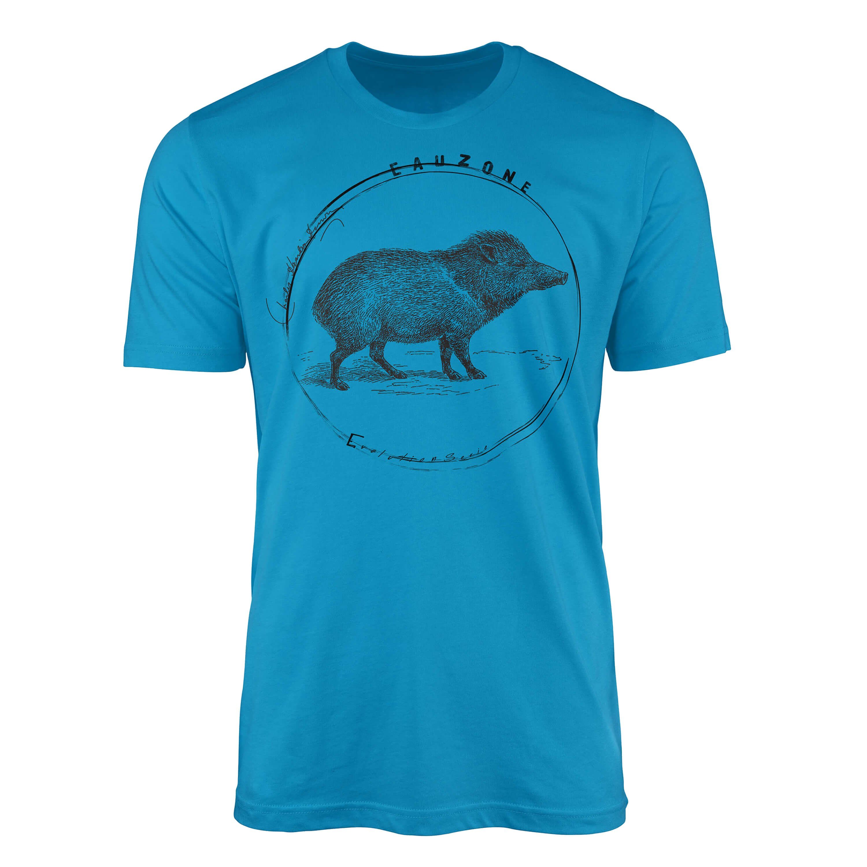 Sinus Art T-Shirt Evolution Herren T-Shirt Wildschwein Atoll