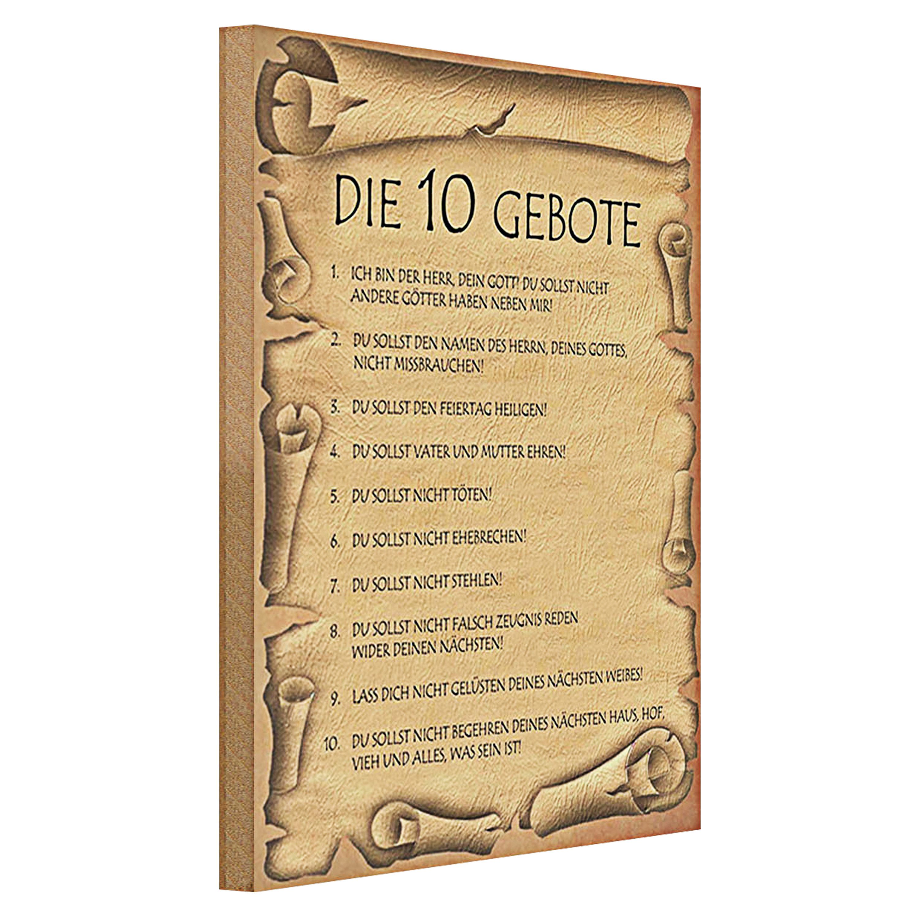 Roomando Holzbild Spruch 30x40cm die 10 Gebote Gottes bin Herr günstig online kaufen