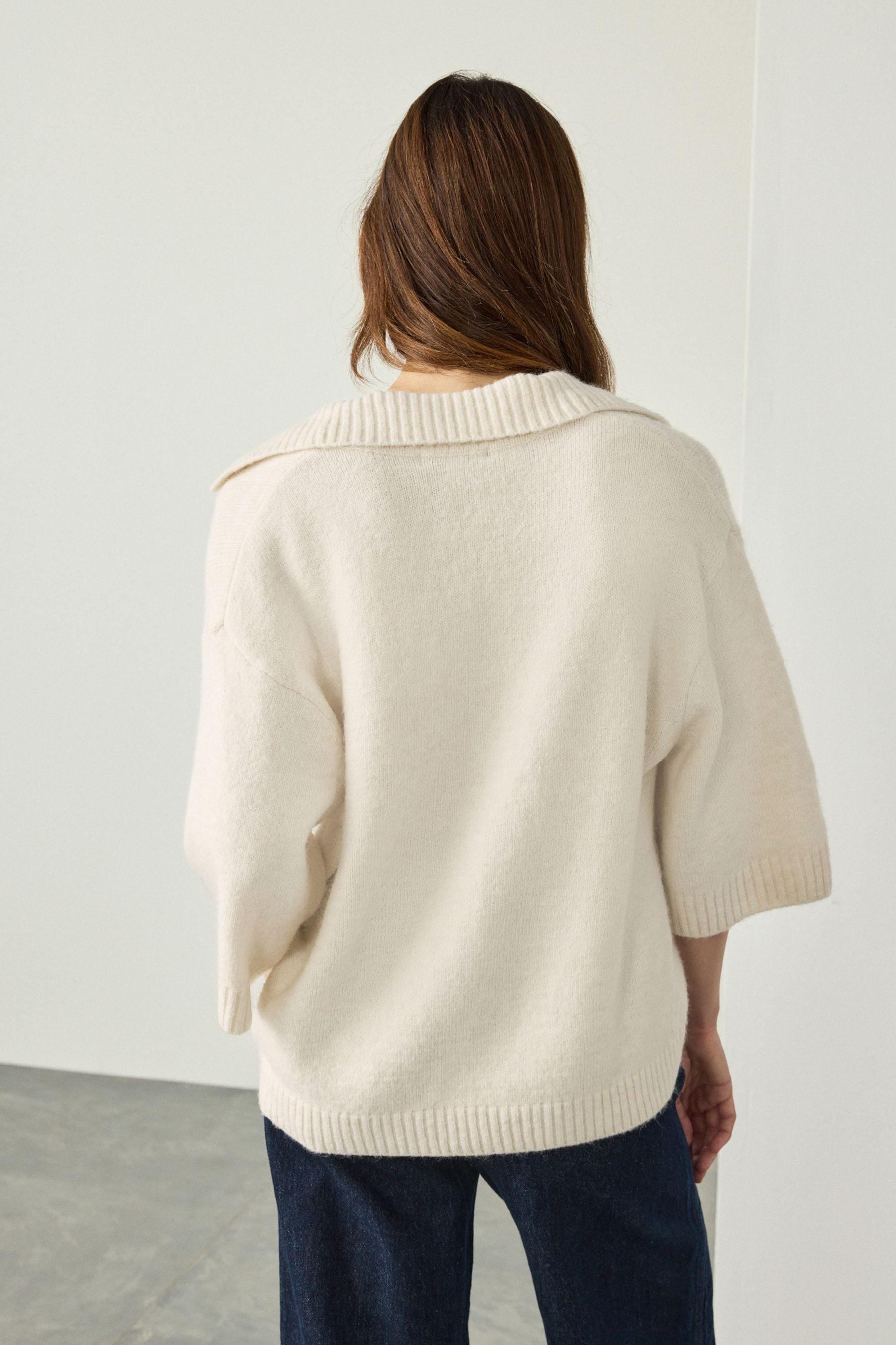 Next Polokragenpullover Polopullover, offener Kragen, halblange günstig online kaufen