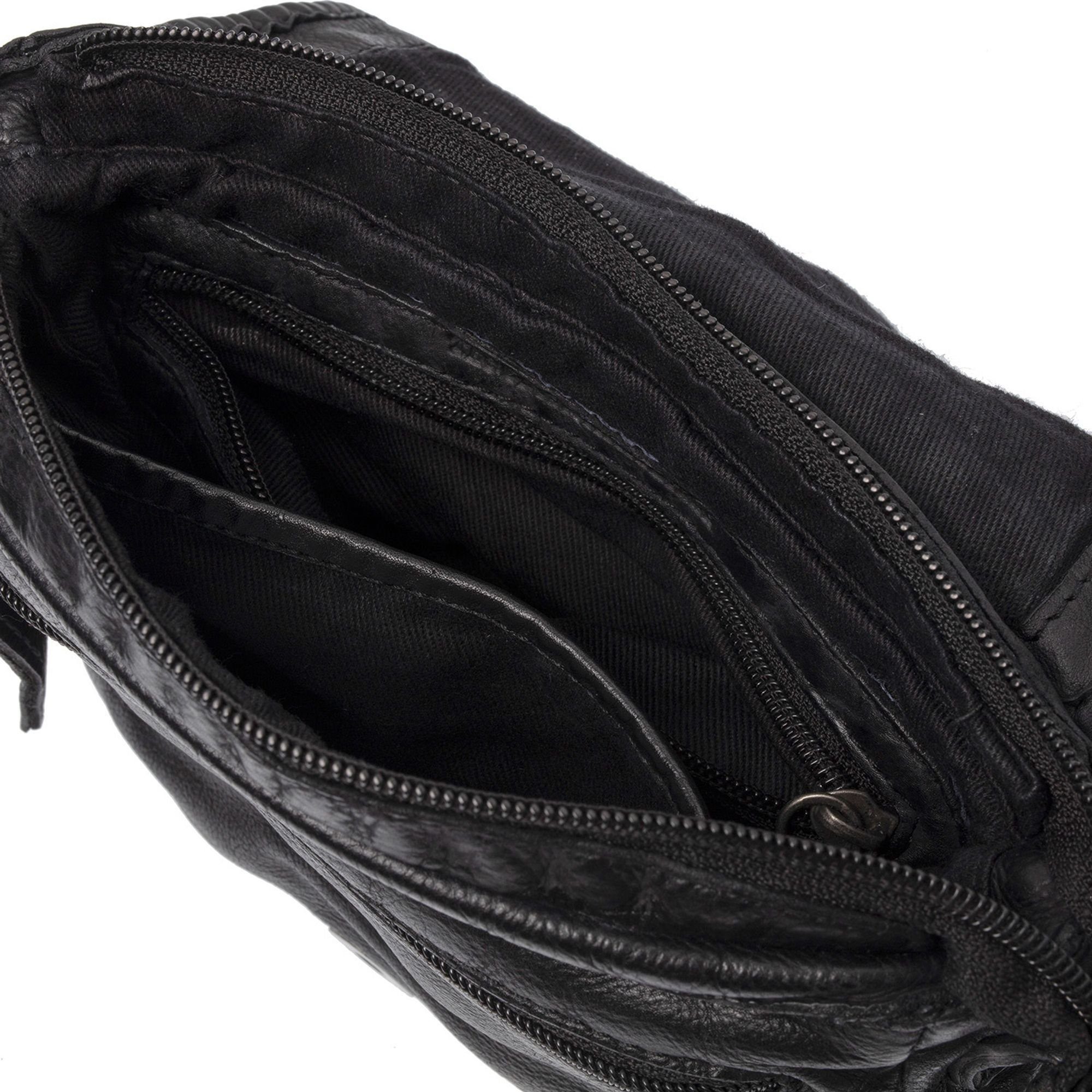 Brand Schultertasche The black Leder Washed, Chesterfield