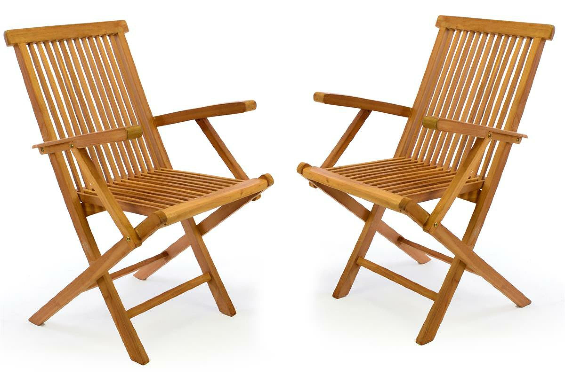 VCM Gartenstuhl 2er Gartenstuhl Hochlehner Klappstuhl Holz Teak günstig online kaufen