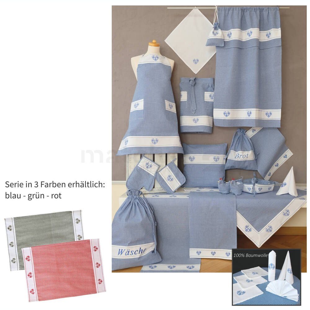 Brotkorb weiß Textil, Brotbeutel matches21 HOME (1-tlg) cm, HOBBY 30x40 & blau Stoff