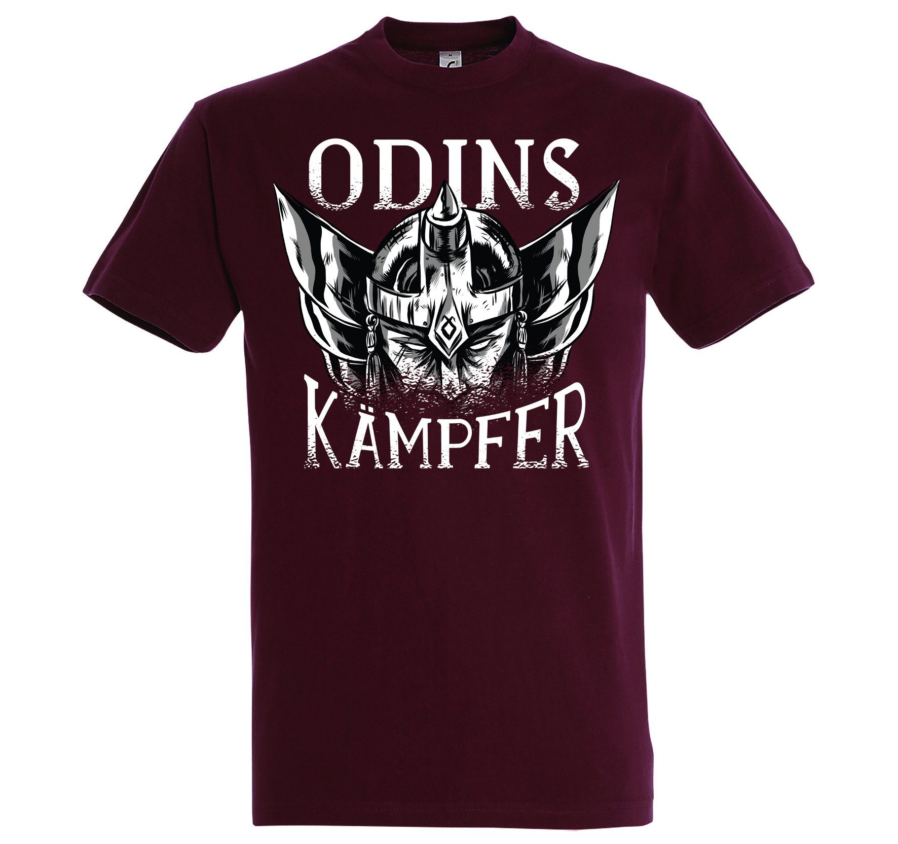 Youth Designz T-Shirt Odins Kämpfer Herren T-Shirt mit Trendigem Frontdruck Burgund