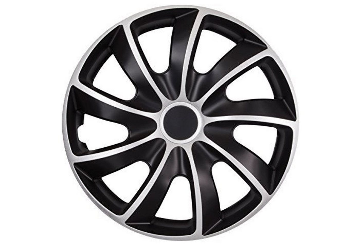 NRM Radkappen QUAD Bicolor, 15 in Zoll, (4-St) Radzierblenden für Stahlfelgen Zweifarbige Radkappen Satz 4er Set 15"