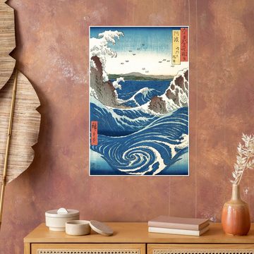 Posterlounge Poster Utagawa Hiroshige, Ansicht der Naruto-Strudel bei Awa, Wohnzimmer Maritim Malerei